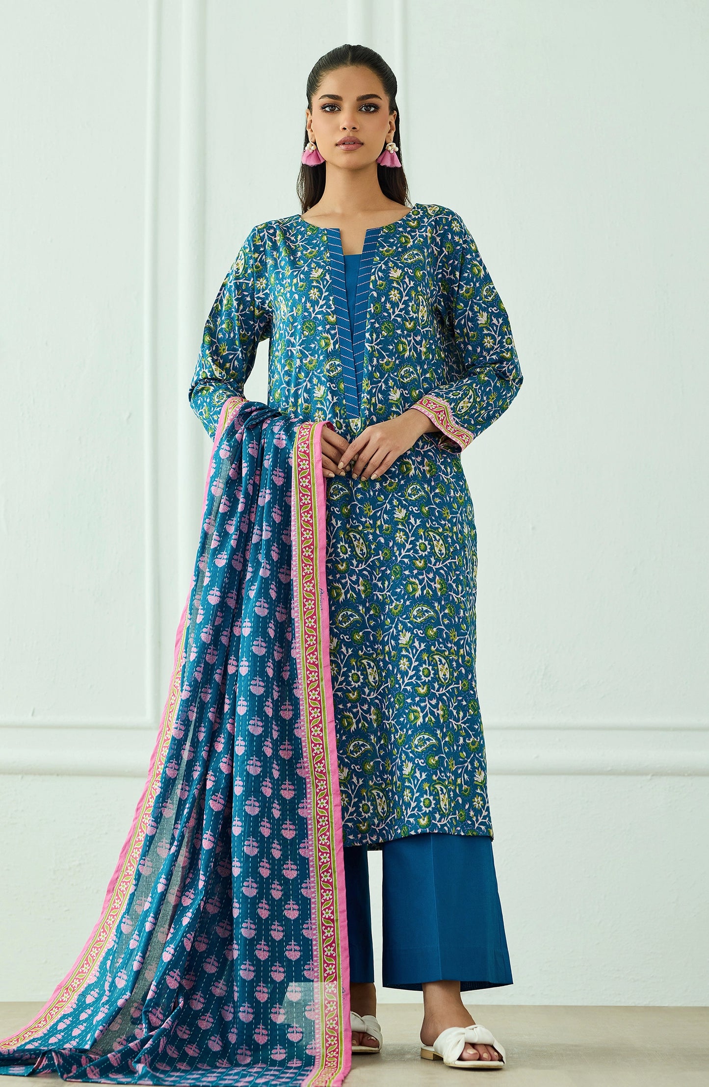 Unstitched | 3 Piece | Printed | Lawn Shirt | OTL-20355/U TEAL