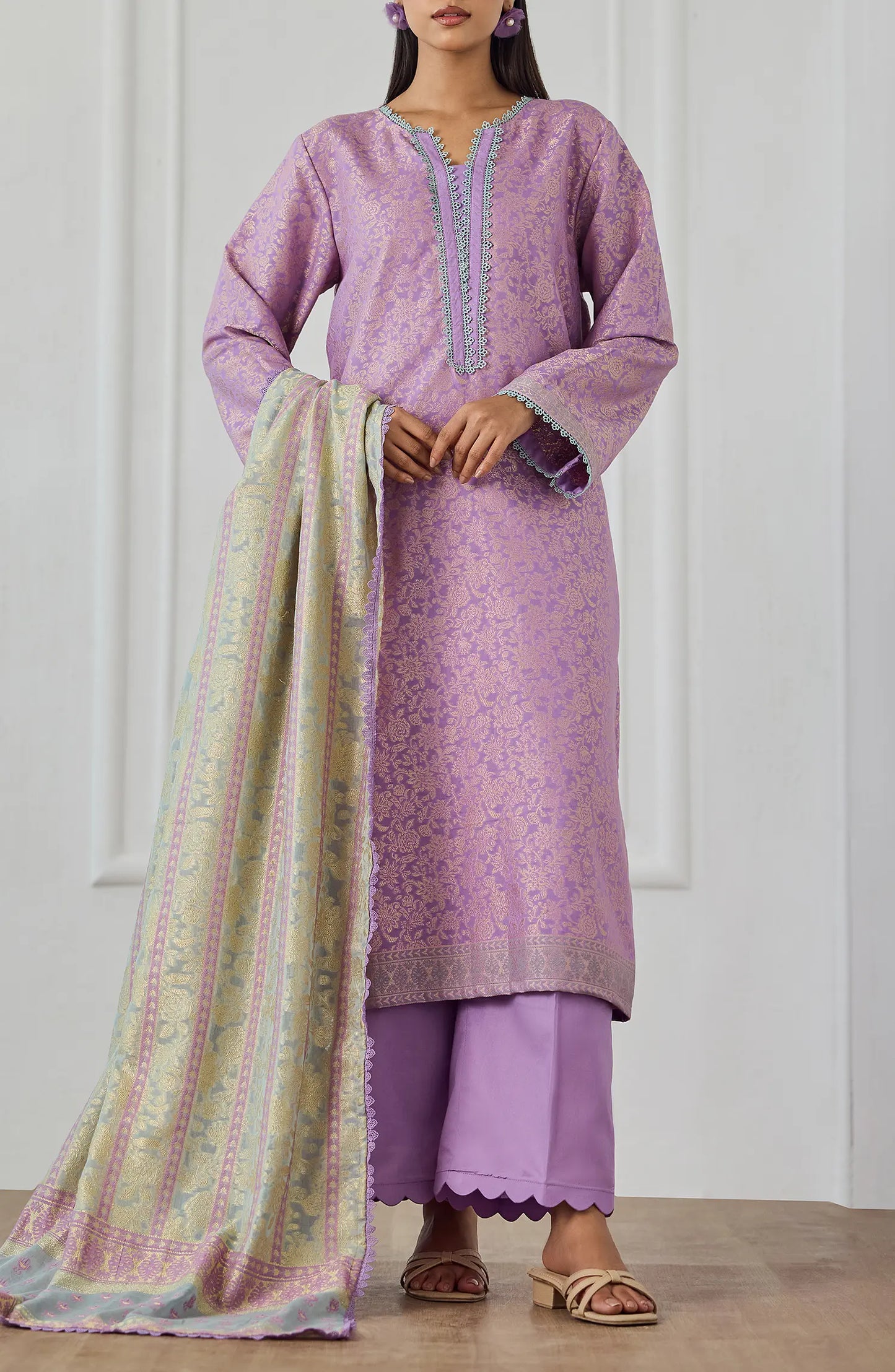 Unstitched | 3 Piece | Weaved | Jacquard Shirt | OTL-25-079/U LILAC