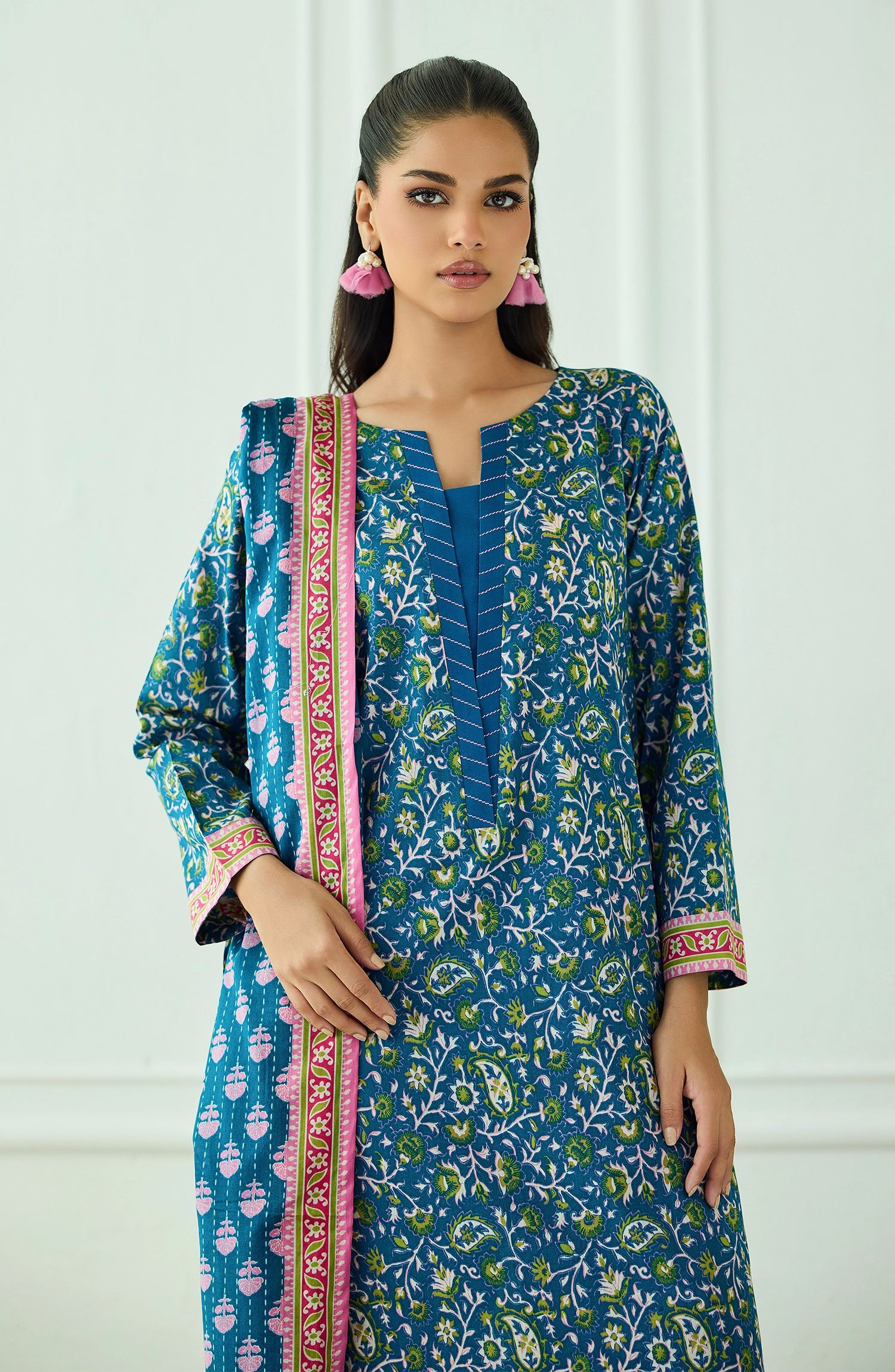 Unstitched | 3 Piece | Printed | Lawn Shirt | OTL-20355/U TEAL