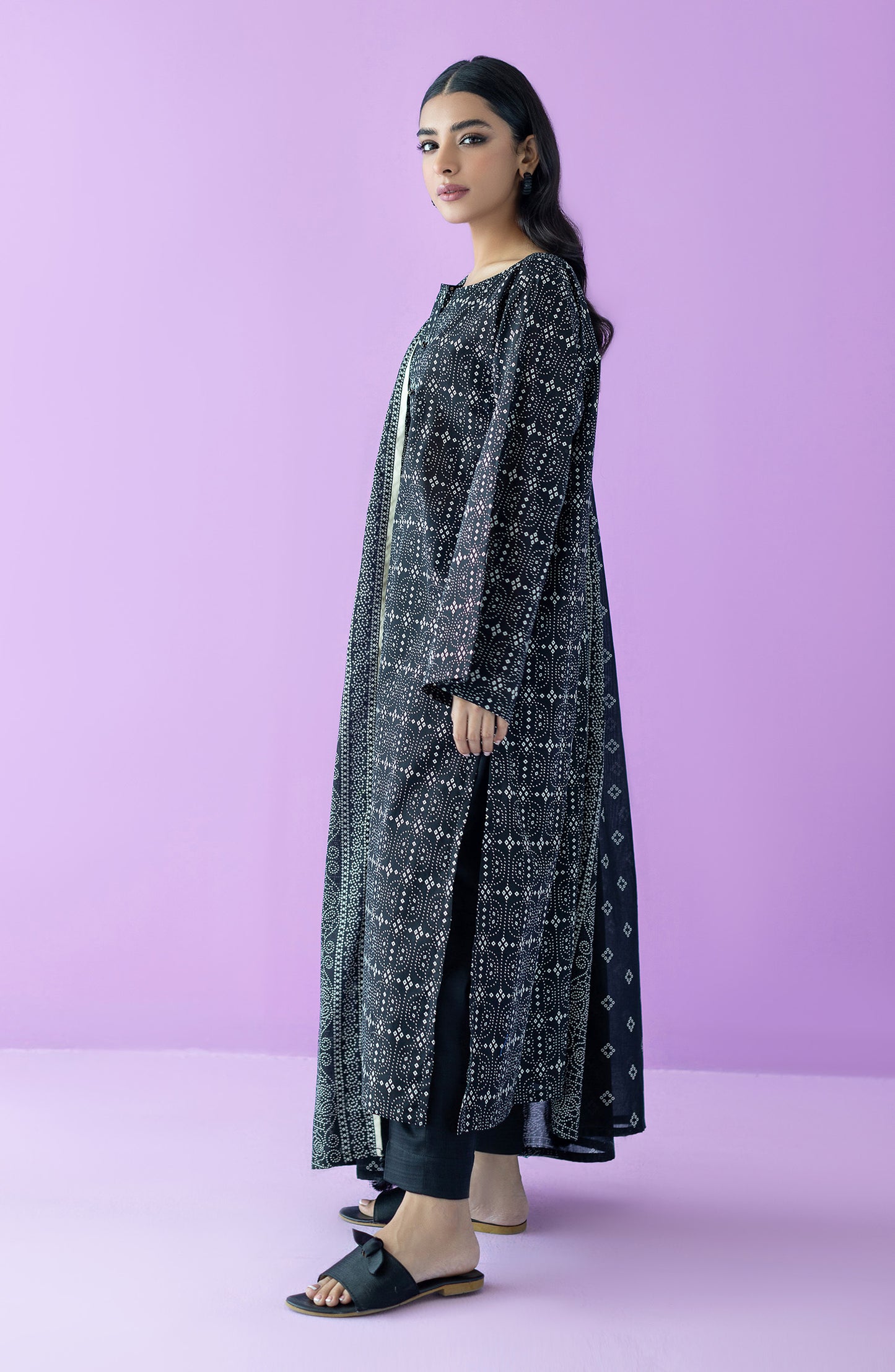 OTL-23-177/U BLACK LAWN  UNSTITCHED SHIRT DUPATTA PANTS
