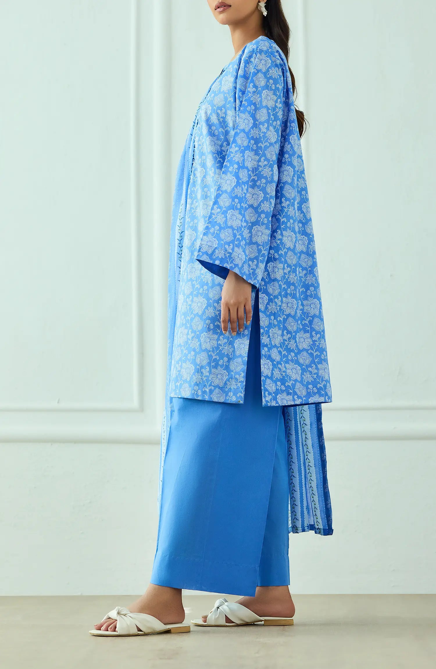 Unstitched | 3 Piece | Printed | Lawn Shirt | OTL-20455/U SKY BLUE