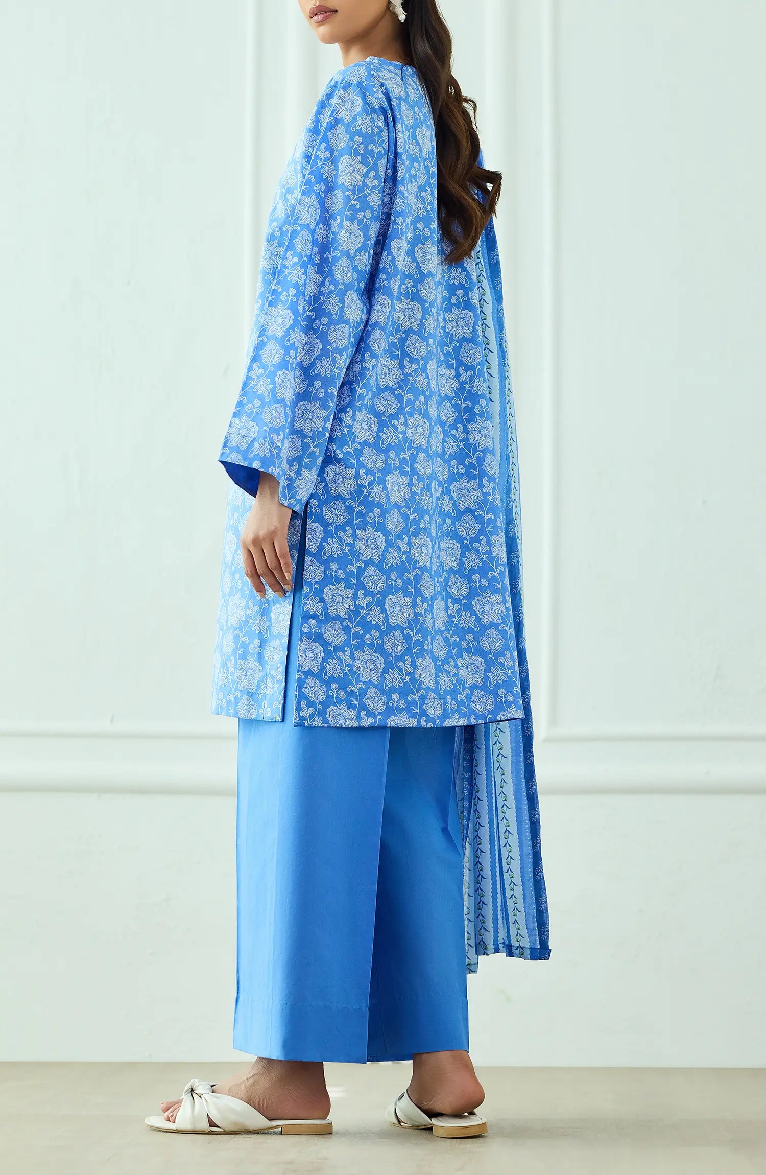 Unstitched | 3 Piece | Printed | Lawn Shirt | OTL-20455/U SKY BLUE