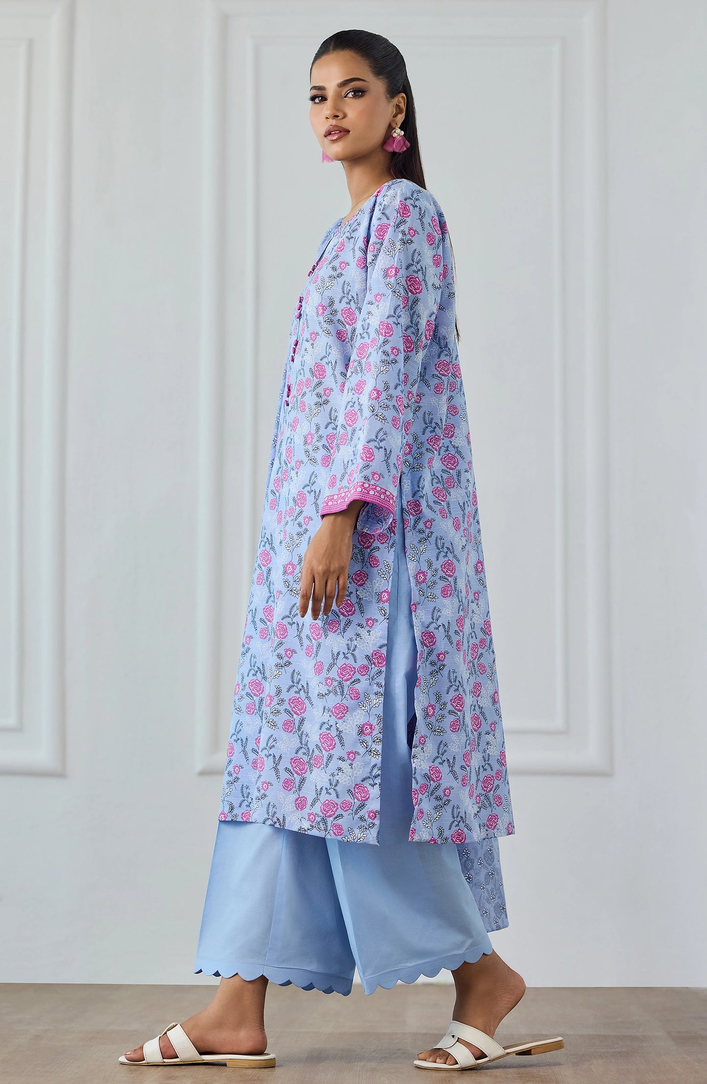 Unstitched | 3 Piece | Printed | Texture Lawn Shirt | OTL-25-552/U SKY BLUE