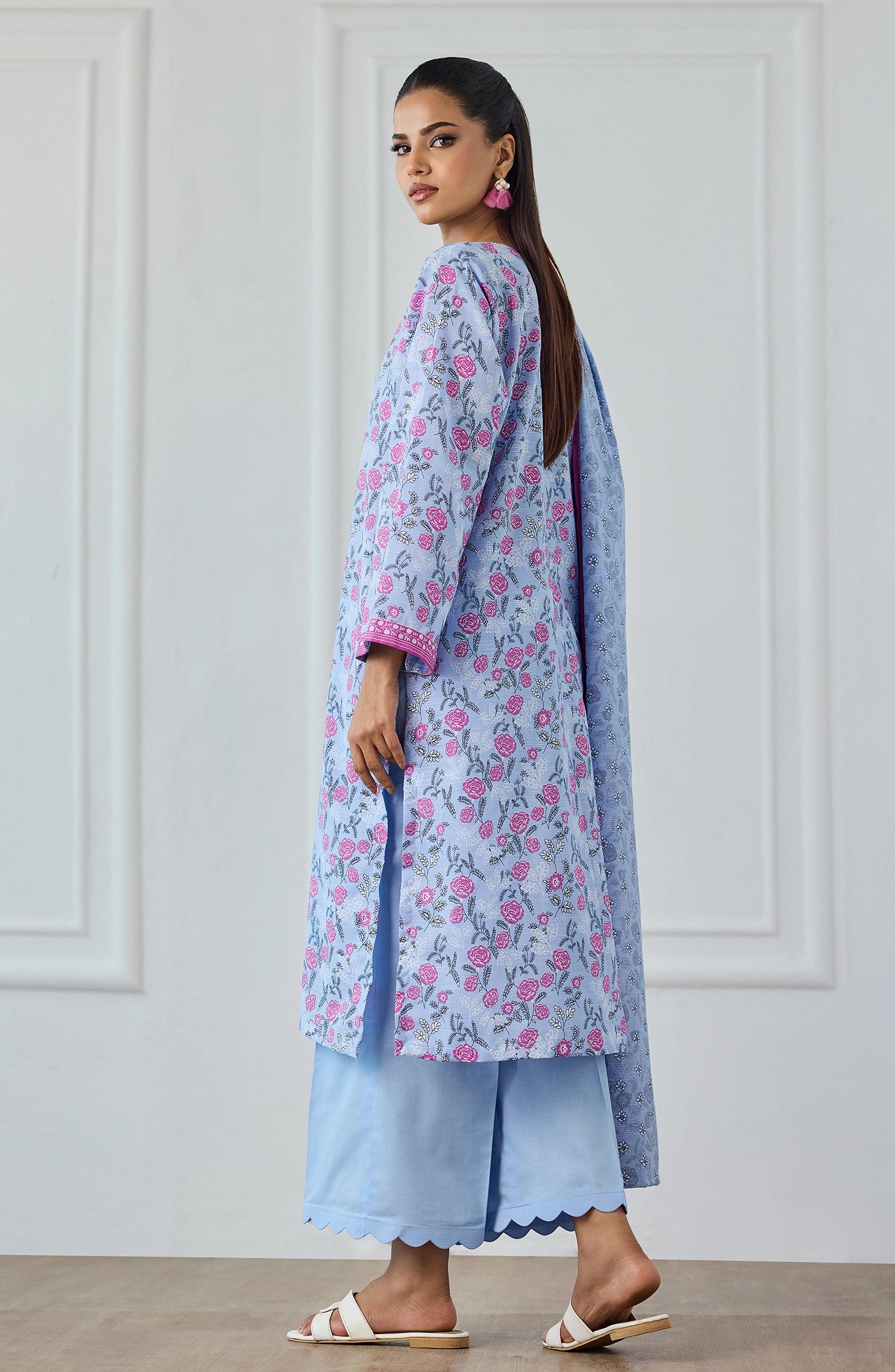 Unstitched | 3 Piece | Printed | Texture Lawn Shirt | OTL-25-552/U SKY BLUE