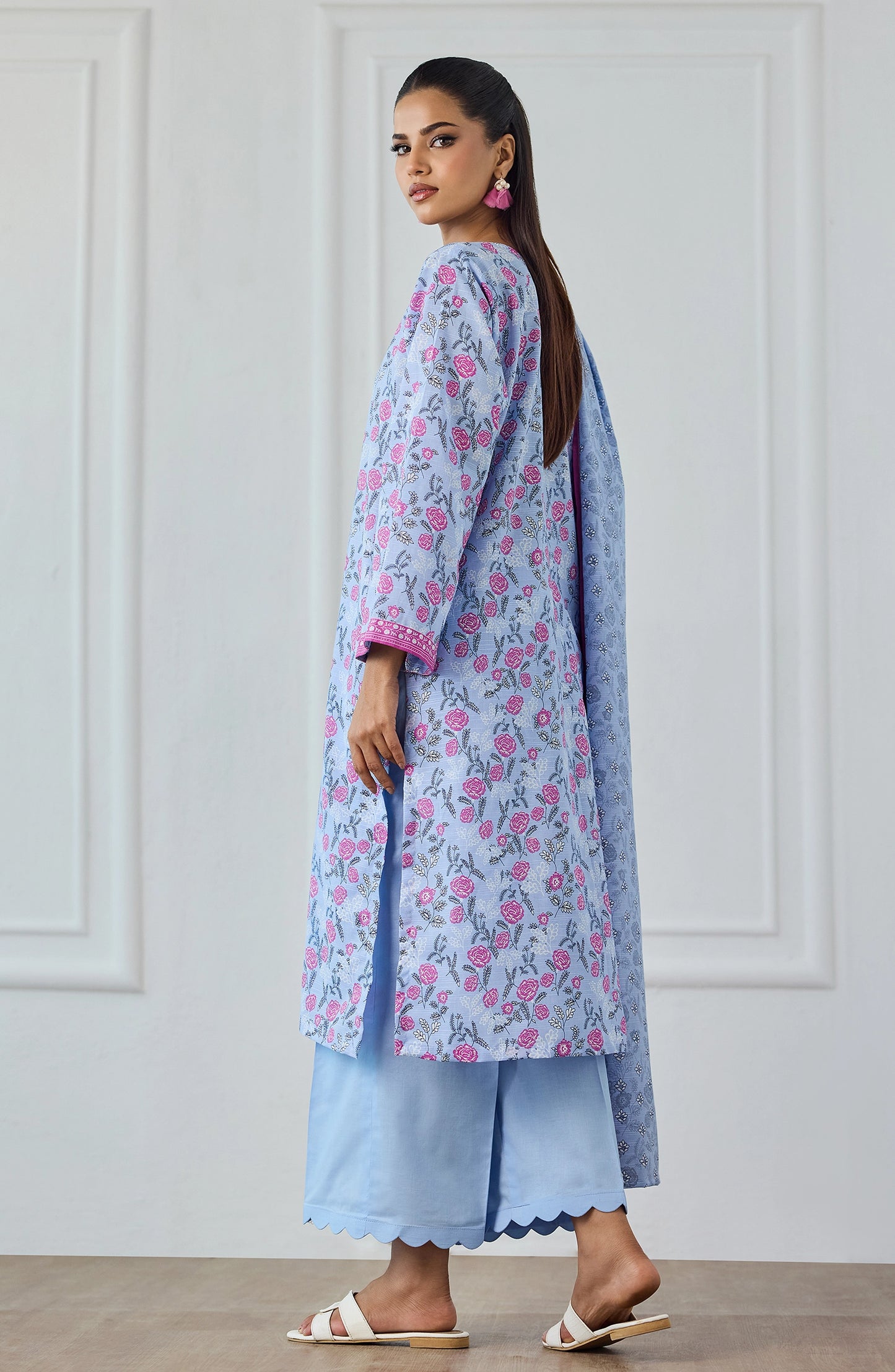 Unstitched | 3 Piece | Printed | Texture Lawn Shirt | OTL-25-552/U SKY BLUE