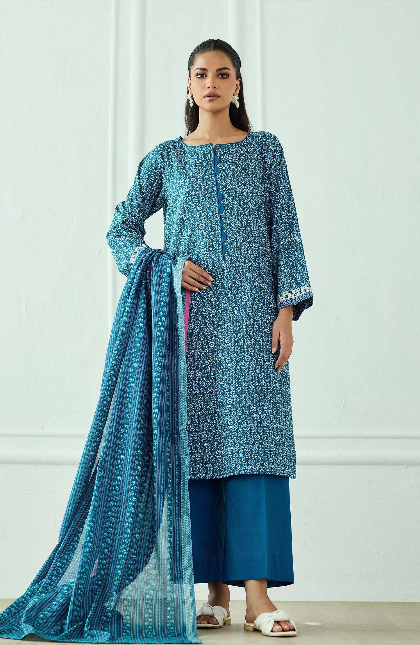 Unstitched | 3 Piece | Printed | Lawn Shirt | OTL-20315/U TEAL