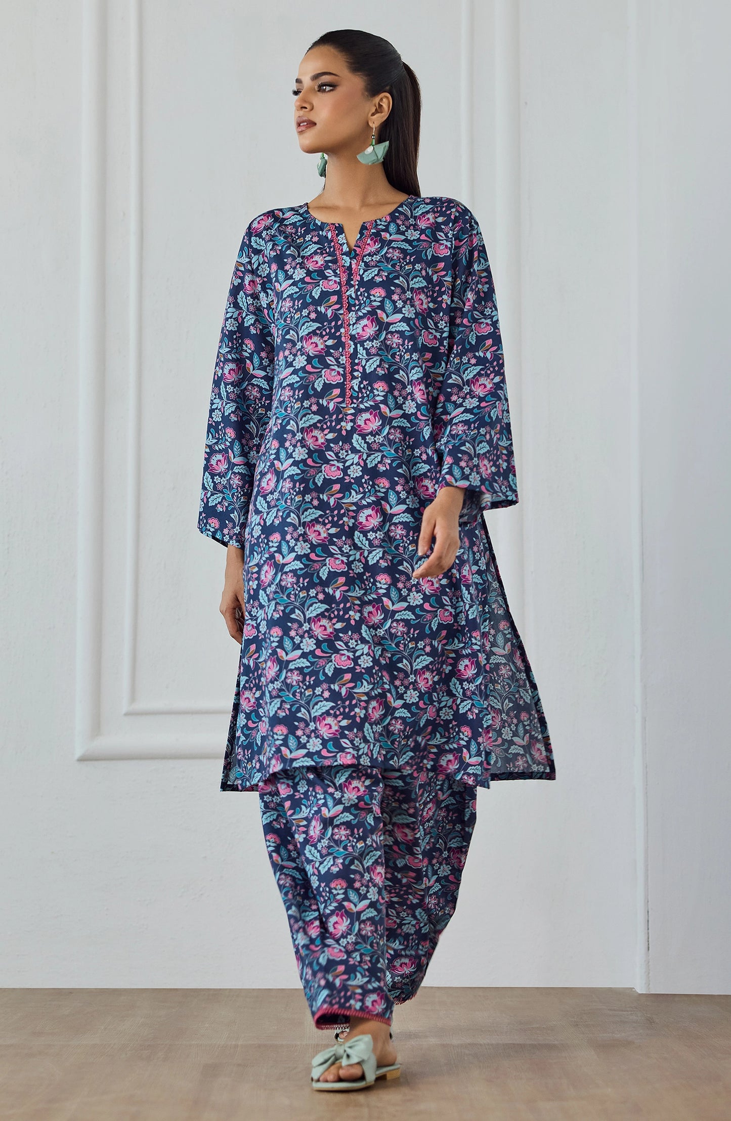 Stitched | 2 Piece | Printed | Cotton Viscose Shirt | WRCV25S-2010/S BLUE