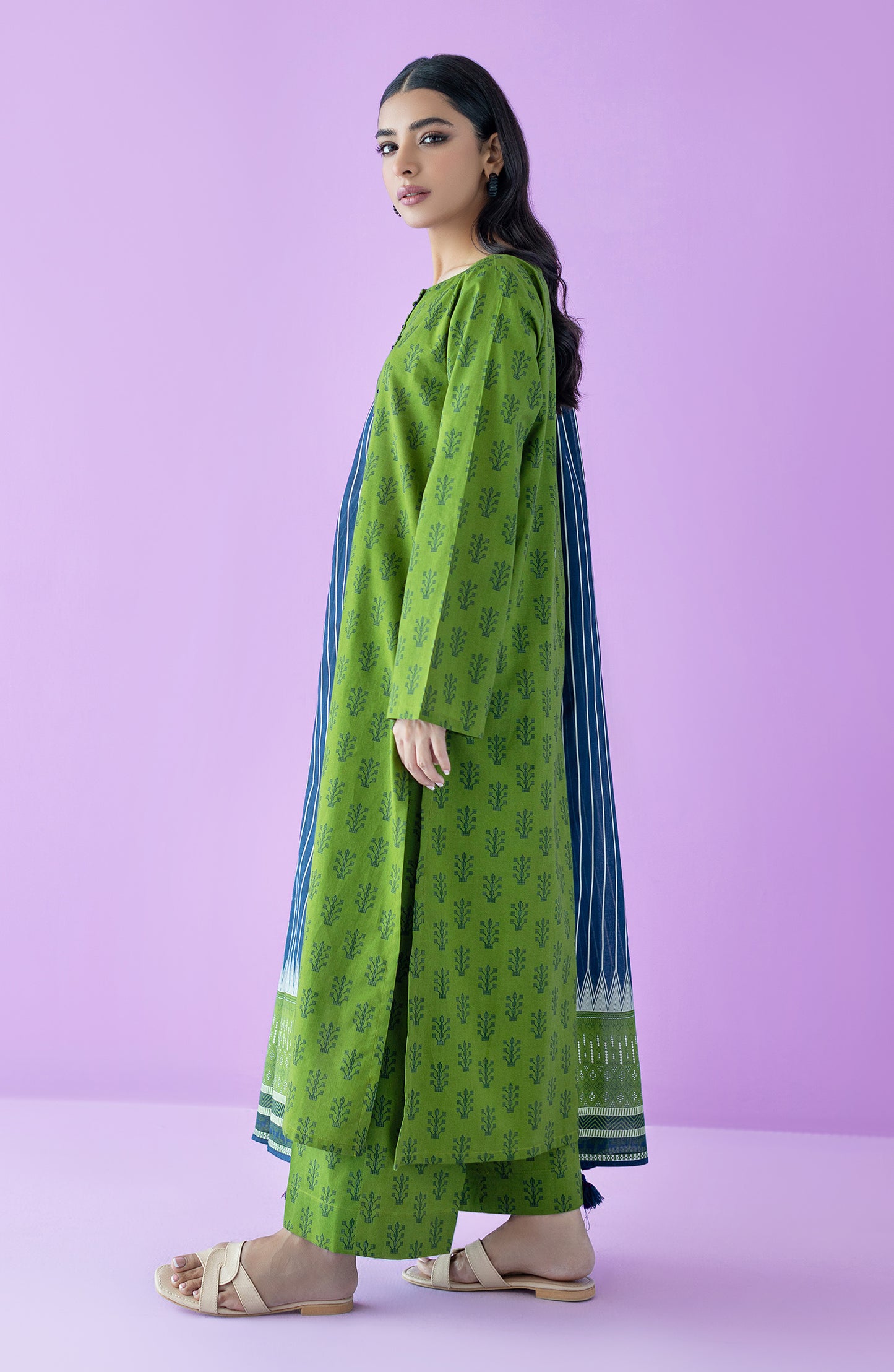 OTL-23-183/U GREEN LAWN  UNSTITCHED SHIRT DUPATTA PANTS