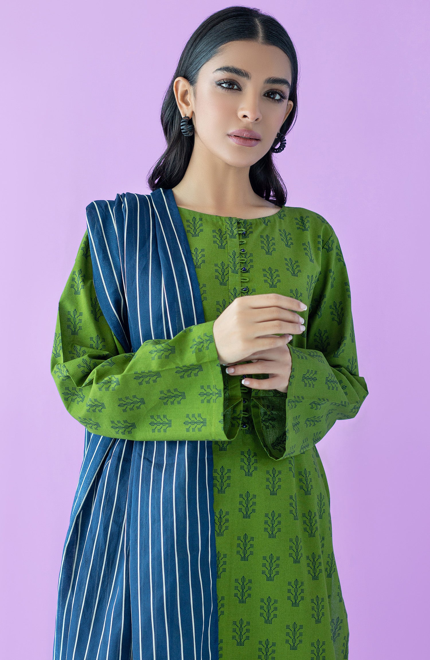OTL-23-183/U GREEN LAWN  UNSTITCHED SHIRT DUPATTA PANTS