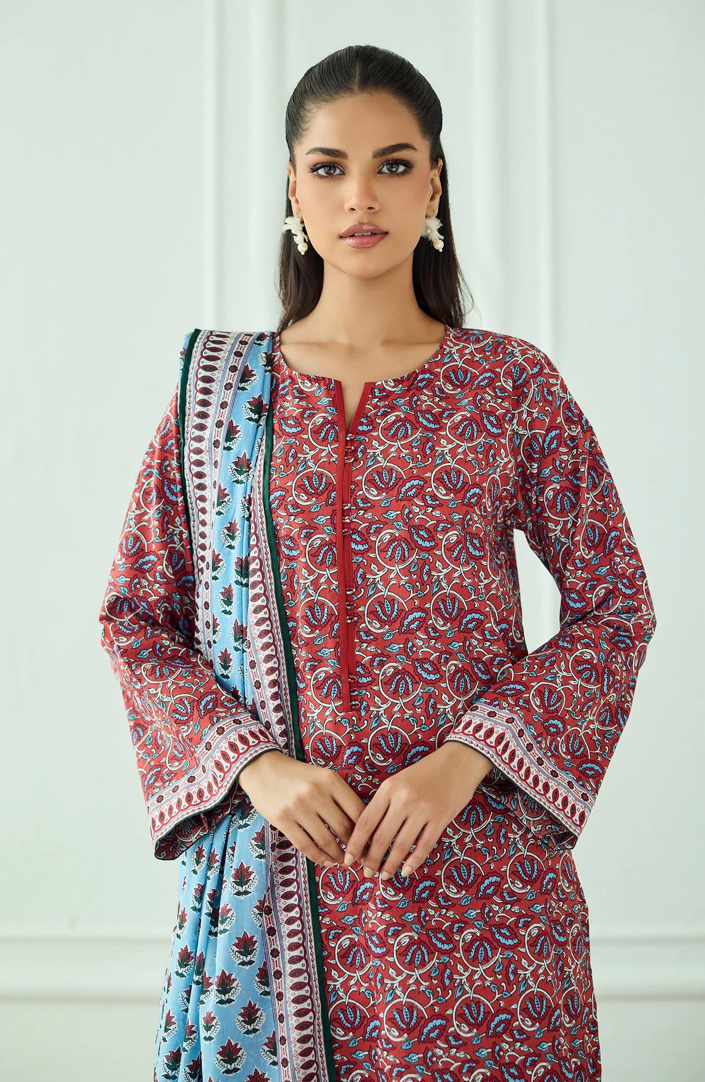 Unstitched | 3 Piece | Printed | Lawn Shirt | OTL-20495/U RUST