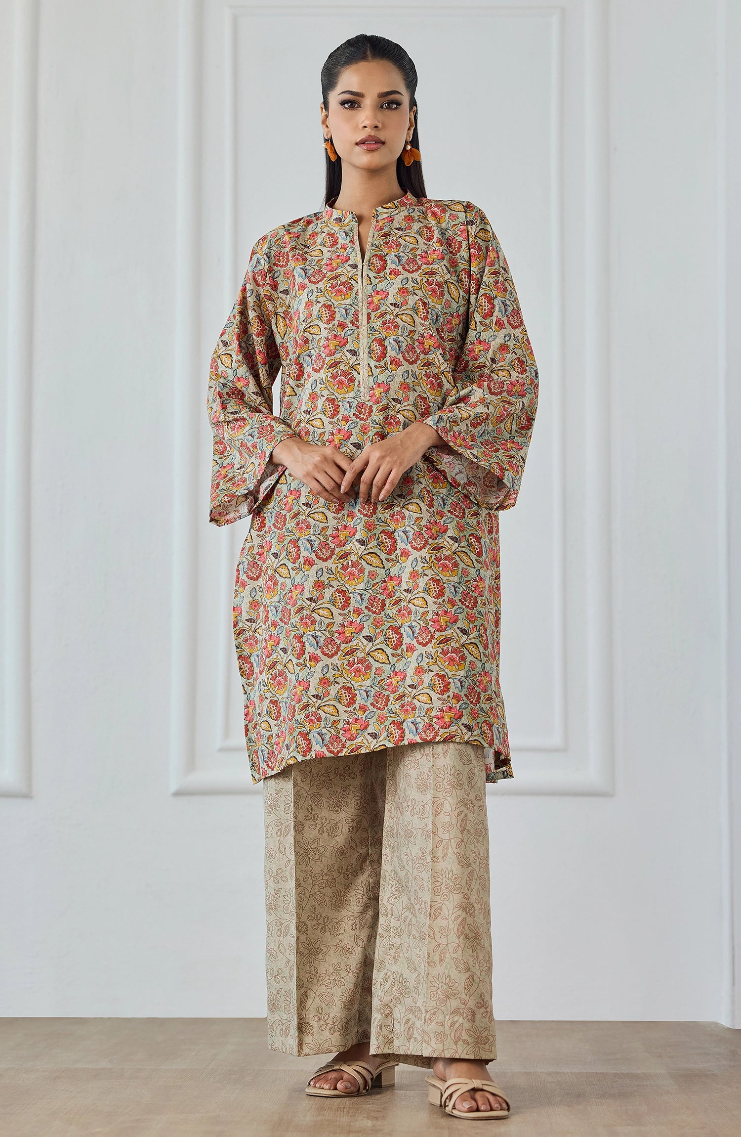 Stitched | 2 Piece | Printed | Thai Silk Shirt | WRCT25S-2001/S BEIGE