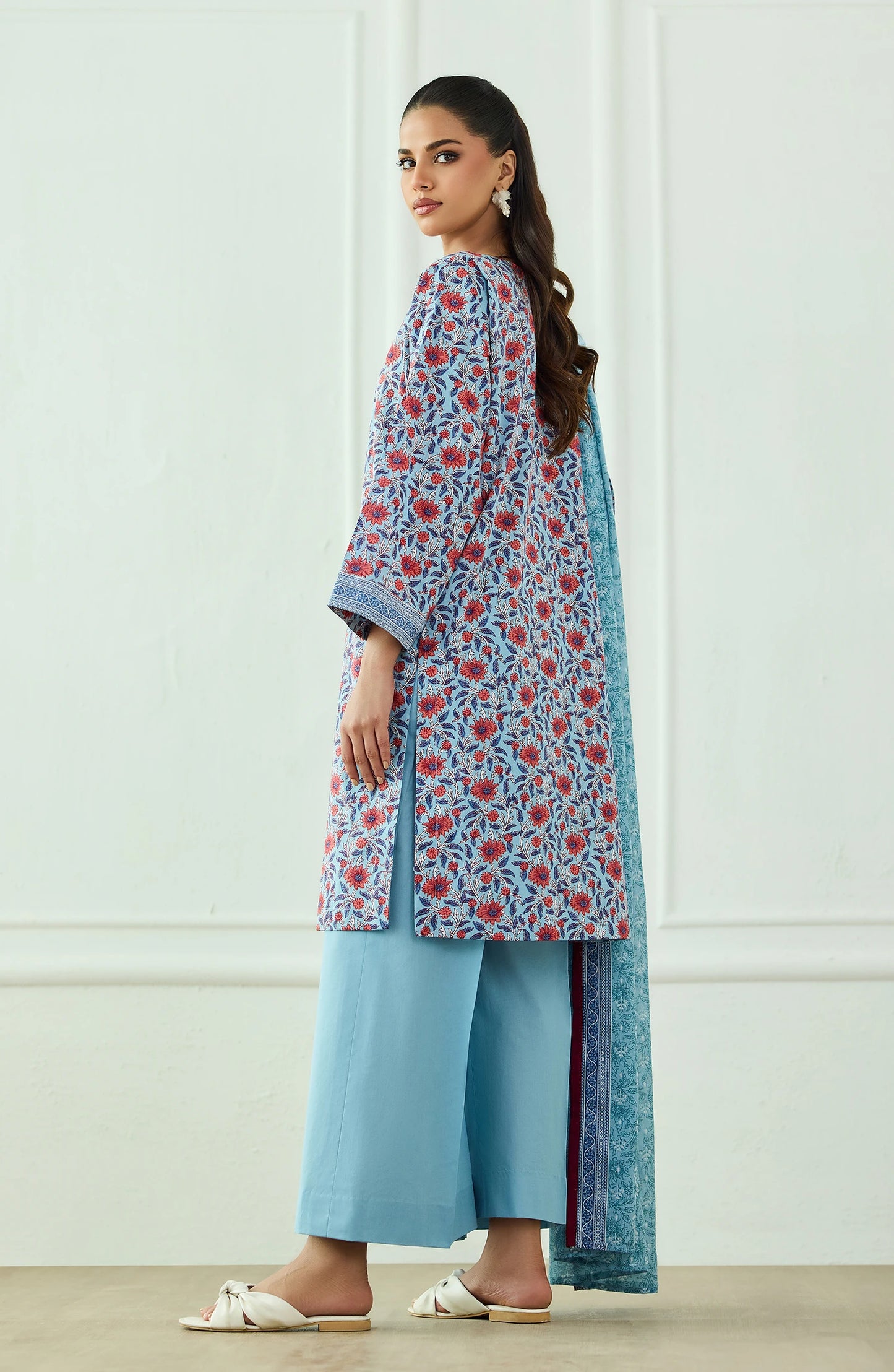 Unstitched | 3 Piece | Printed | Lawn Shirt | OTL-25-528/U SKY BLUE
