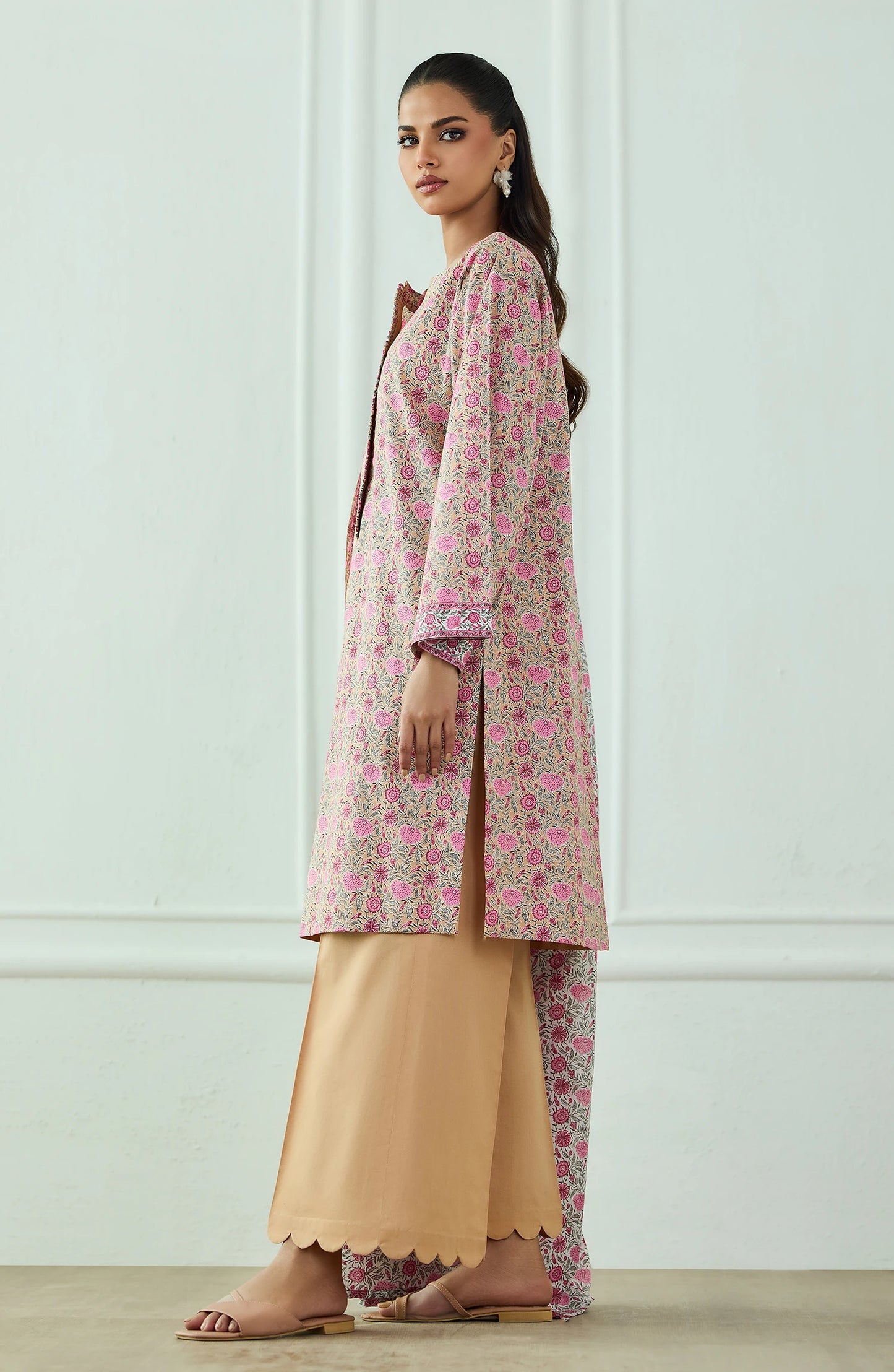 Unstitched | 3 Piece | Printed | Lawn Shirt | OTL-20675/U LIGHT ORANGE