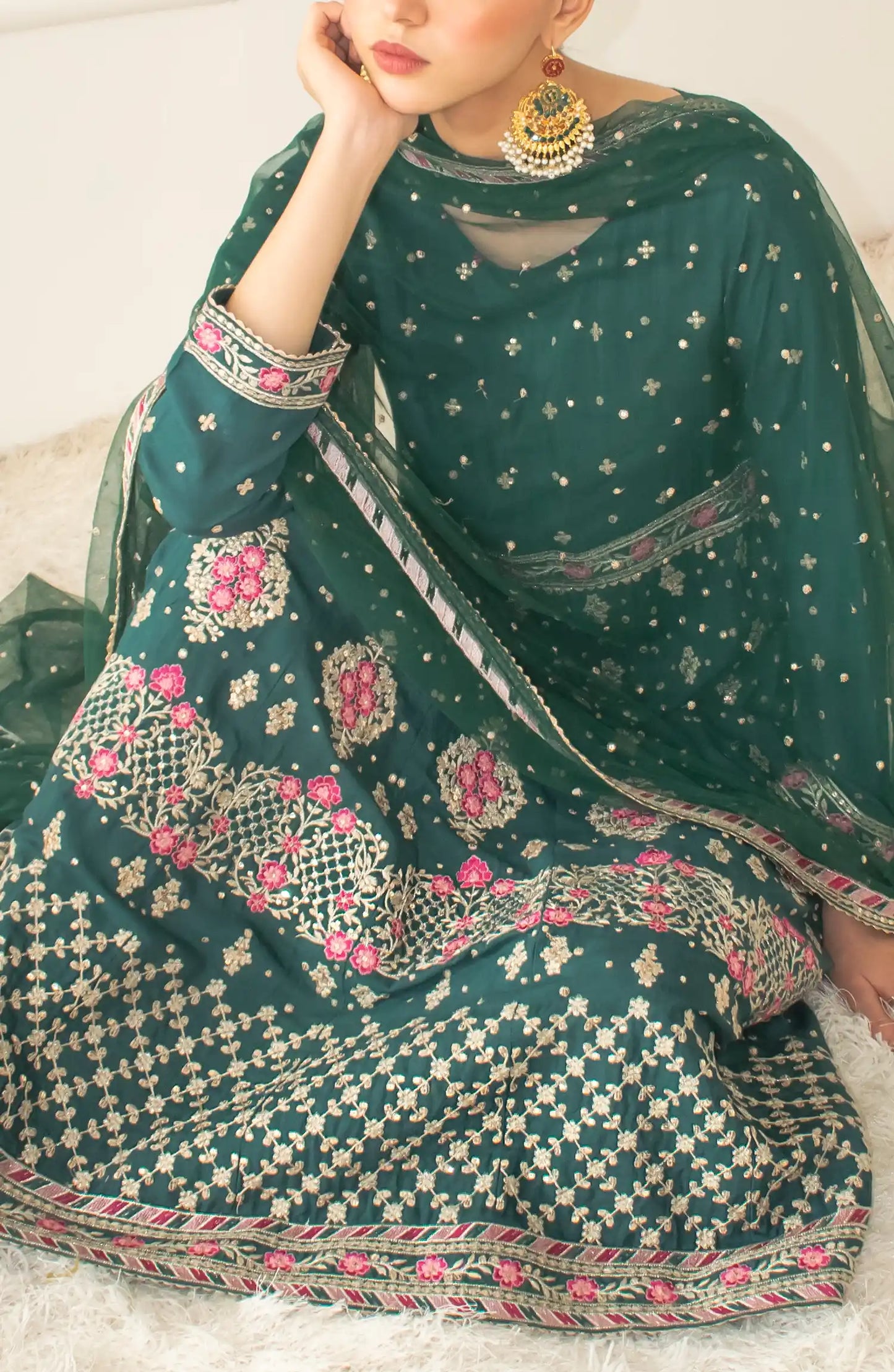 Stitched Luxury Festive Formal Shirt Dupatta & Pant - 3 Piece - NF-SDT-23-032