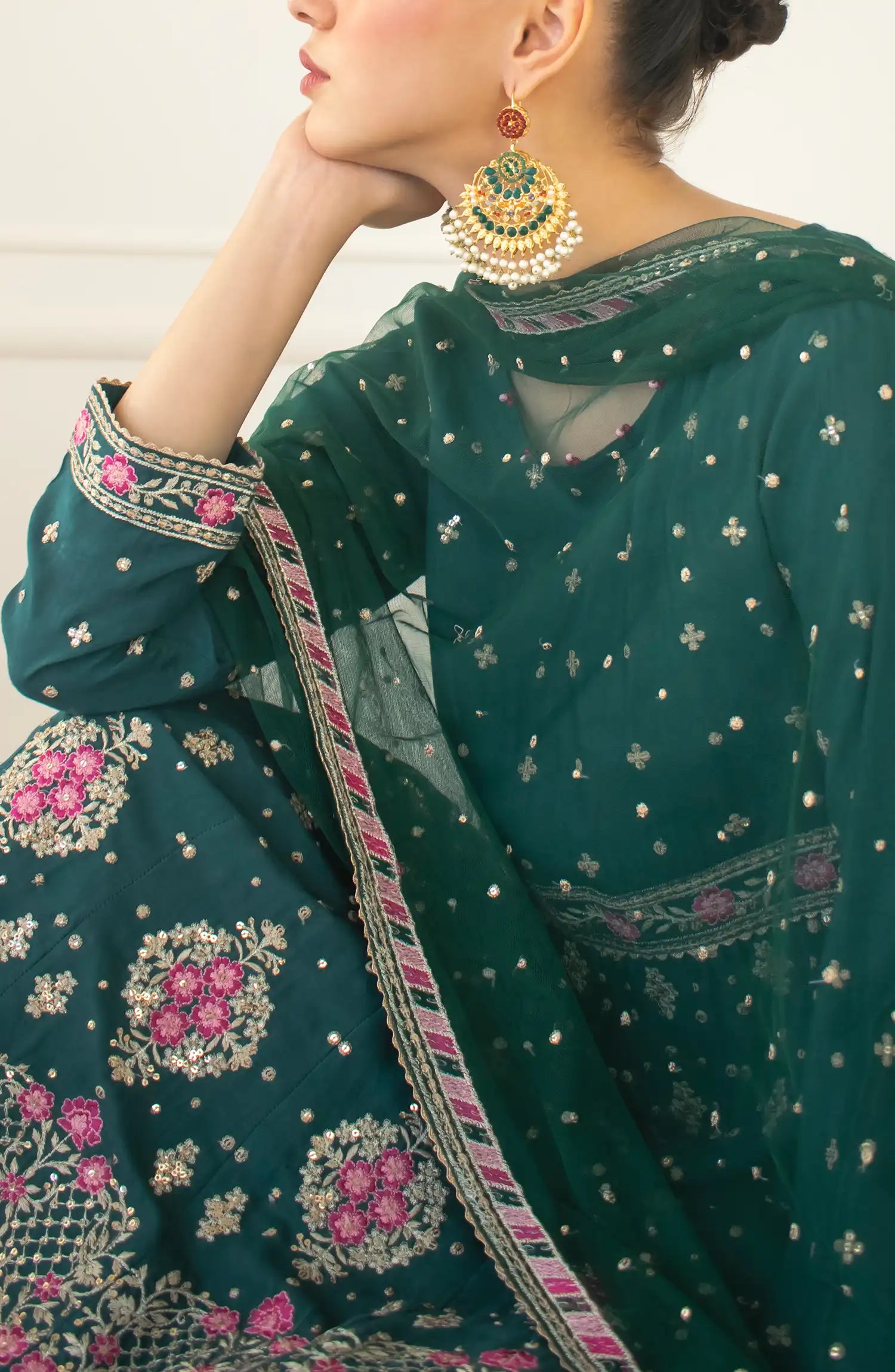 Stitched Luxury Festive Formal Shirt Dupatta & Pant - 3 Piece - NF-SDT-23-032