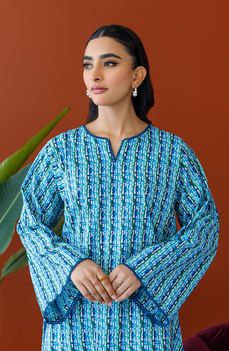 OTL-23-211/S TURQUOISE KHADDAR Women READY TO WEAR SHIRT DUPATTA PANTS