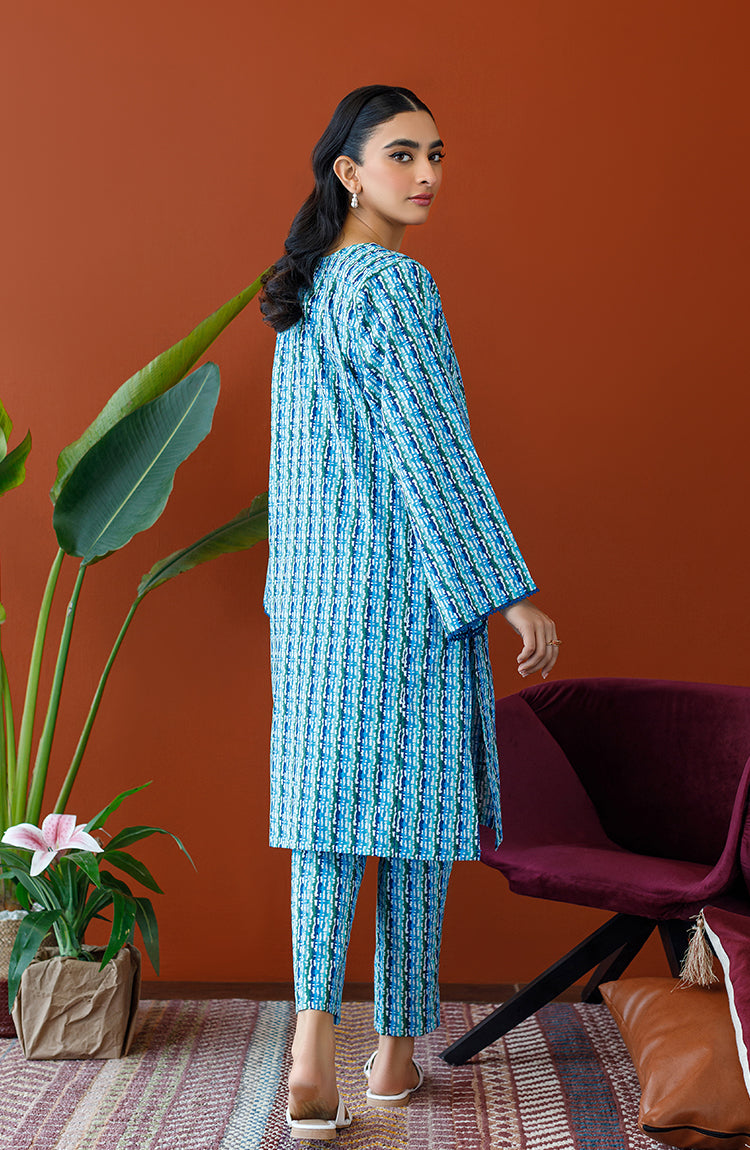 OTL-23-211/S TURQUOISE KHADDAR Women READY TO WEAR SHIRT DUPATTA PANTS