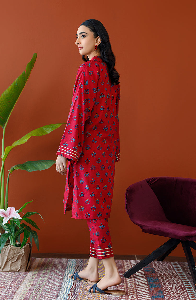 Orient Unstitched 2 Piece Printed Cotton Slub Shirt And Cotton Pant