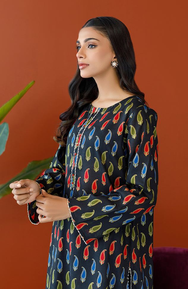NRDS-23-161/S BLACK COTTON SLUB Women READY TO WEAR SHIRT PANTS