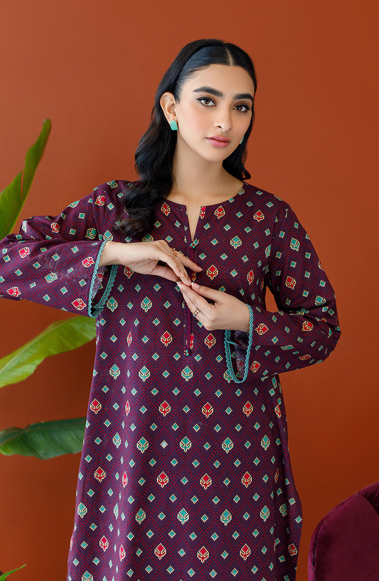 NRDS-23-168/U MAROON COTTON SLUB Women UNSTITCHED SHIRT PANTS