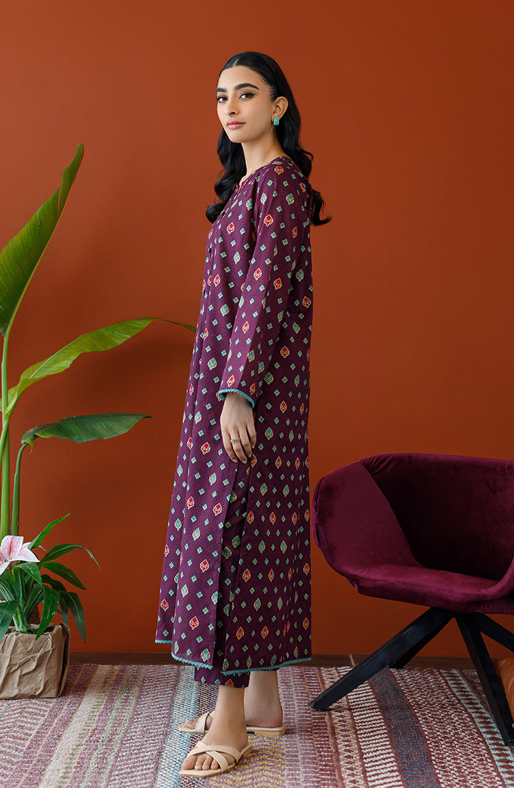 NRDS-23-168/U MAROON COTTON SLUB Women UNSTITCHED SHIRT PANTS
