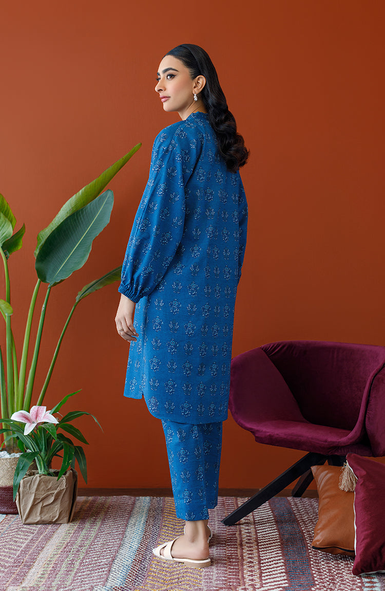 OTL-23-211/S TURQUOISE COTTON TEXTURED Women READY TO WEAR SHIRT DUPATTA PANTS