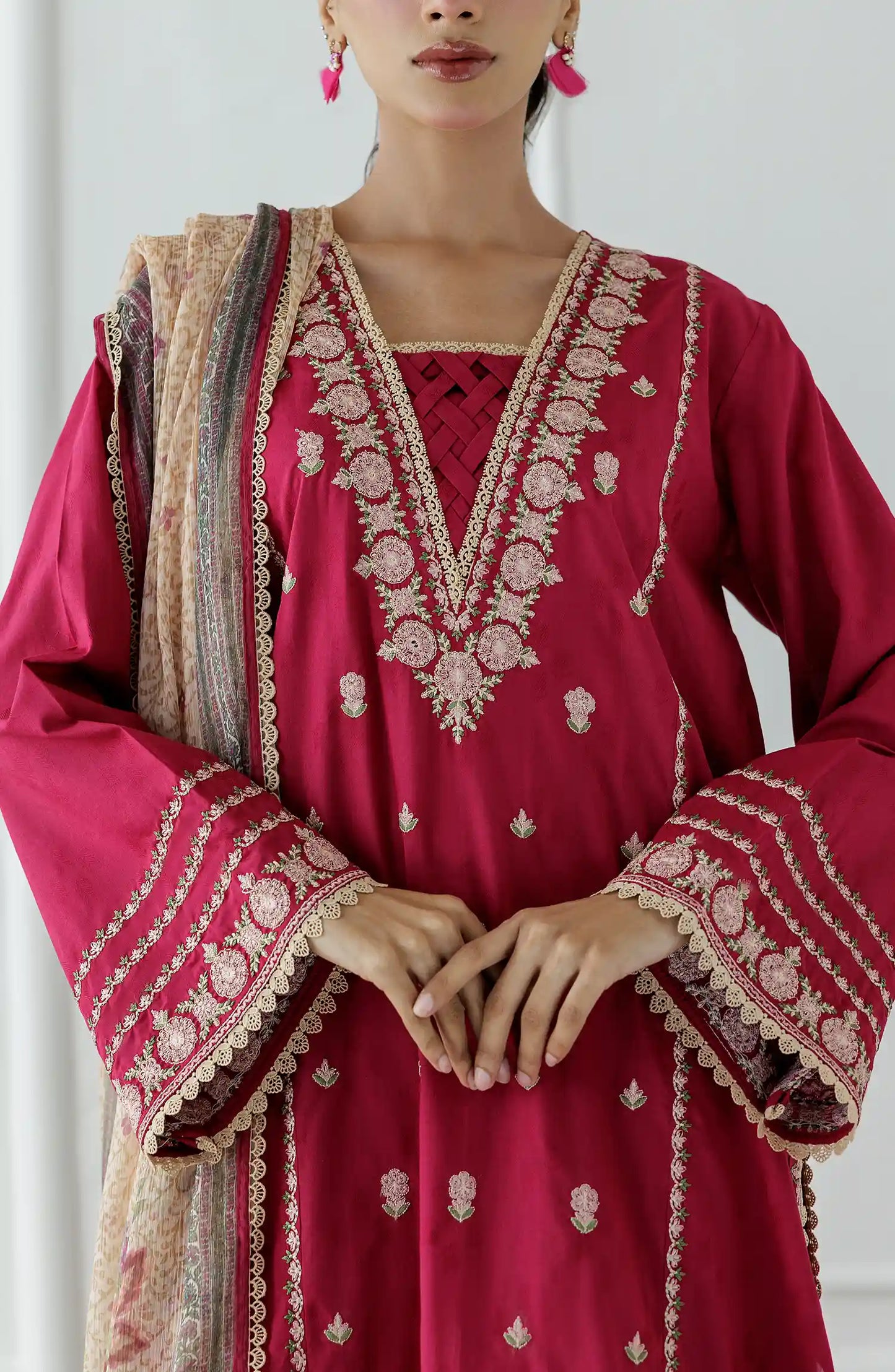 UNSTITCHED Luxury Festive Formal Shirt Dupatta & Pant - 3 Piece - OTL-24-263