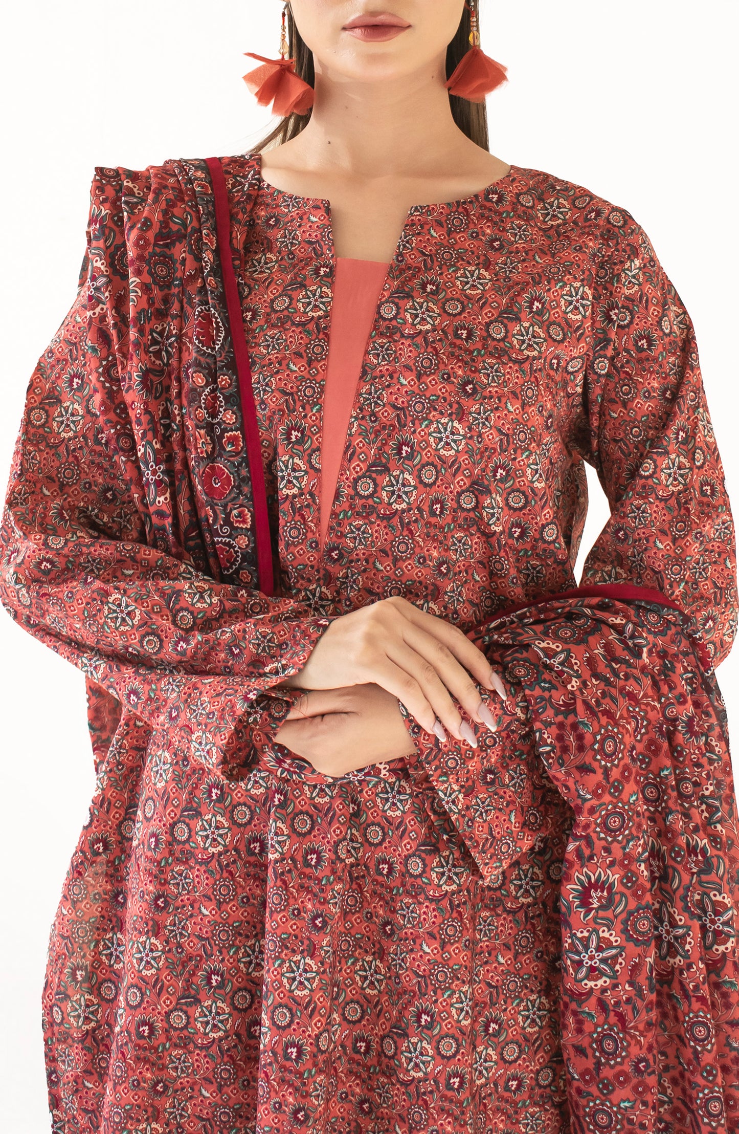 Stitched Printed Shirt Dupatta & Pant - 3 Piece - OTL-24-387
