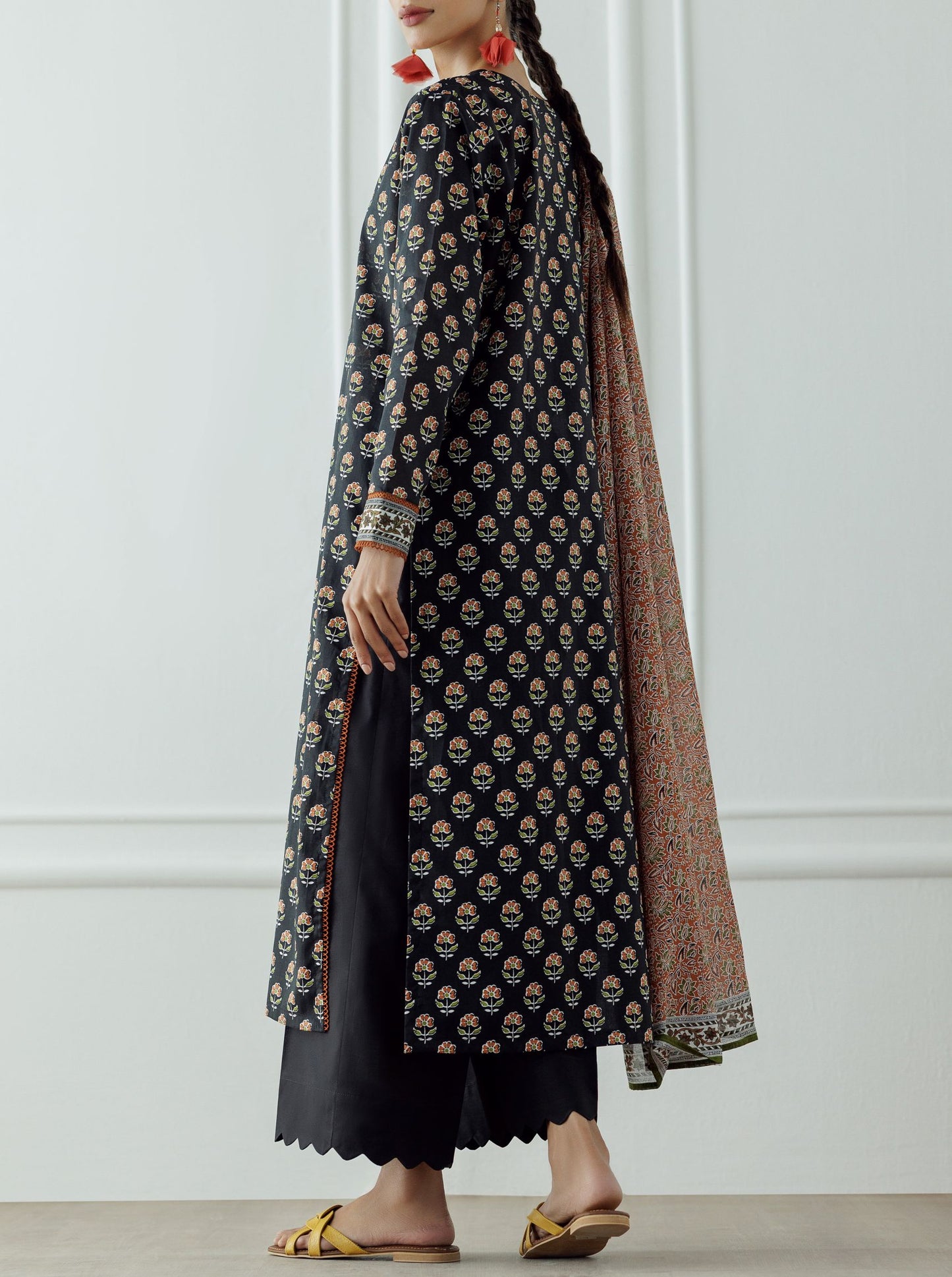 UNSTITCHED Printed Lawn Shirt Dupatta & Pant - 3 Piece - OTL-25-044