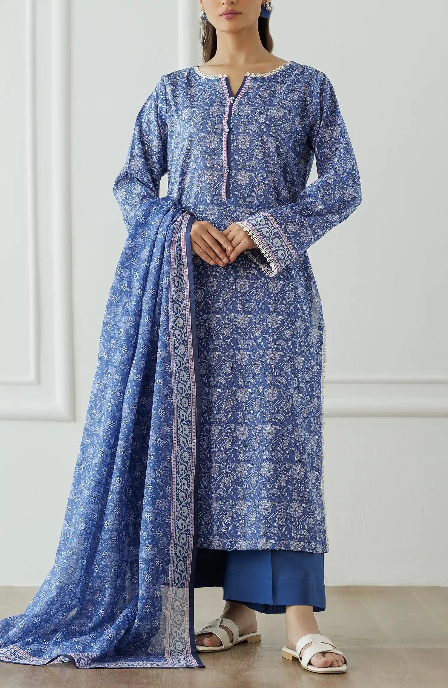 Stitched Printed Shirt Dupatta & Pant - 3 Piece - OTL-25-006