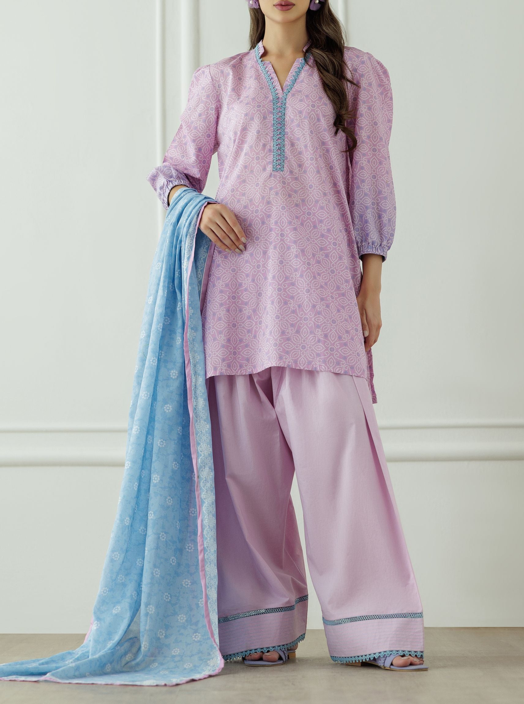 Stitched Printed Shirt Dupatta & Pant - 3 Piece - OTL-25-008