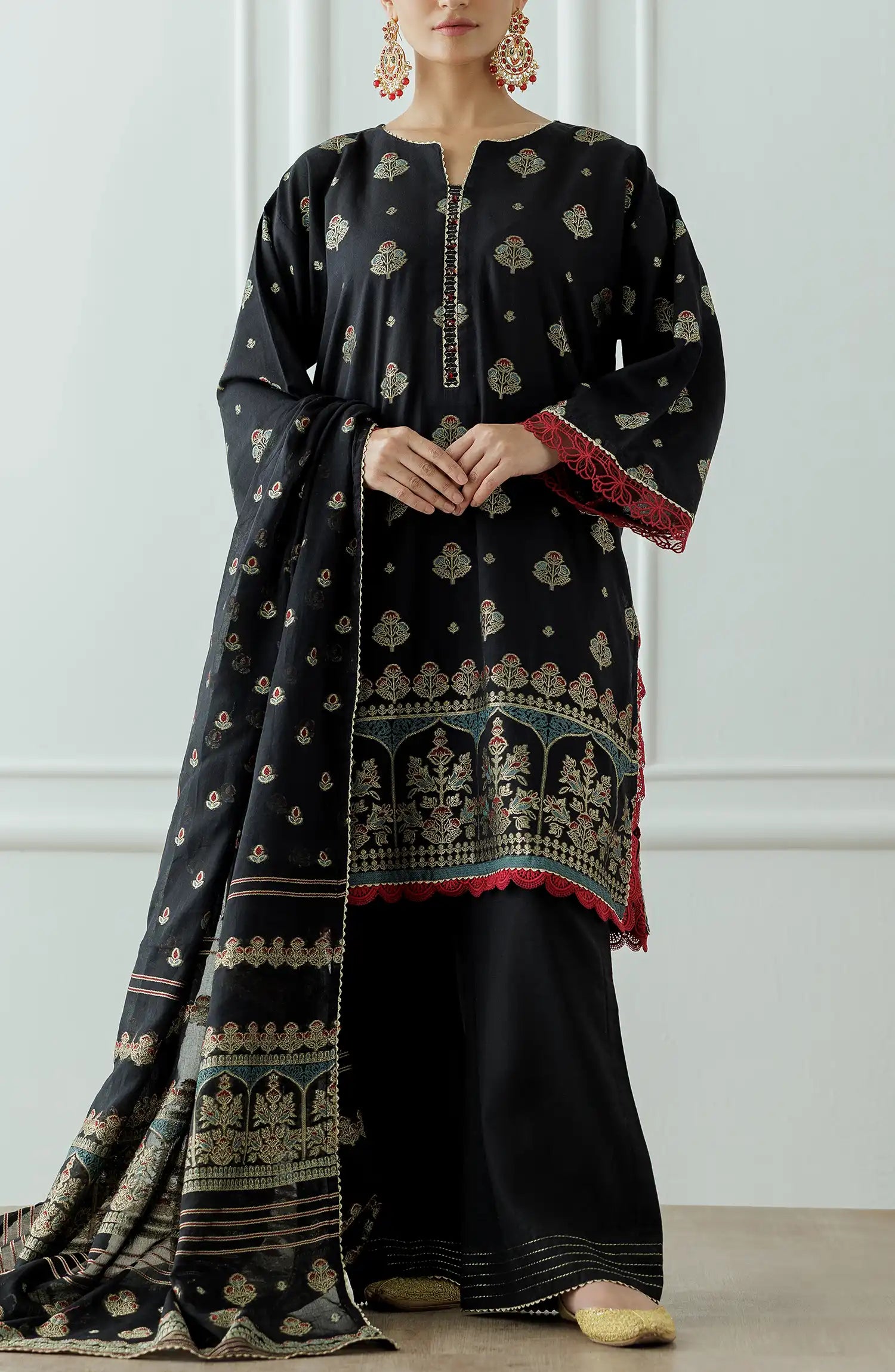Stitched Printed Shirt Dupatta & Pant - 3 Piece - OTL-25-010