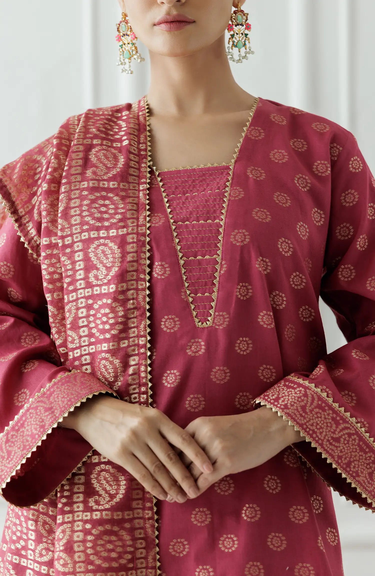 Unstitched Printed Lawn Jacquard Shirt Dupatta & Pant - 3 Piece - OTL-25-011