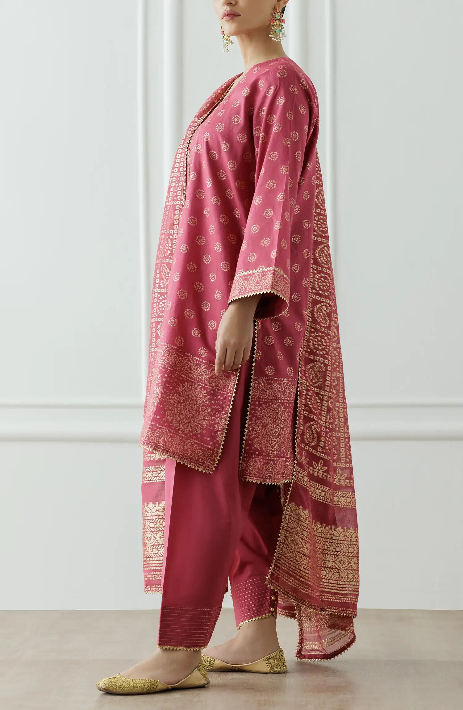 Unstitched Printed Lawn Jacquard Shirt Dupatta & Pant - 3 Piece - OTL-25-011