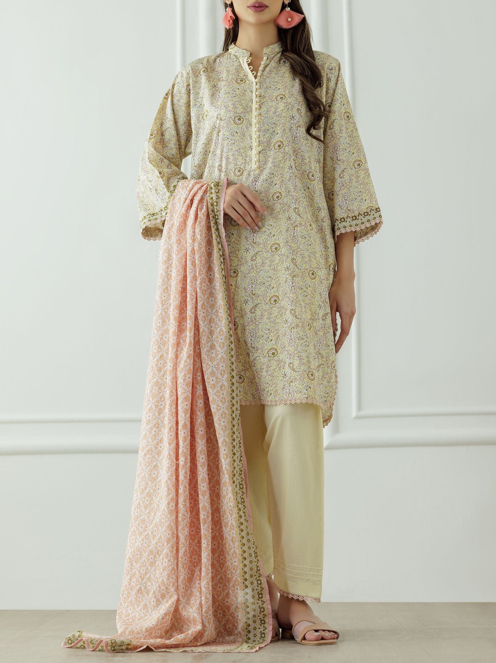 Stitched Printed Shirt Dupatta & Pant - 3 Piece - OTL-25-015-S2