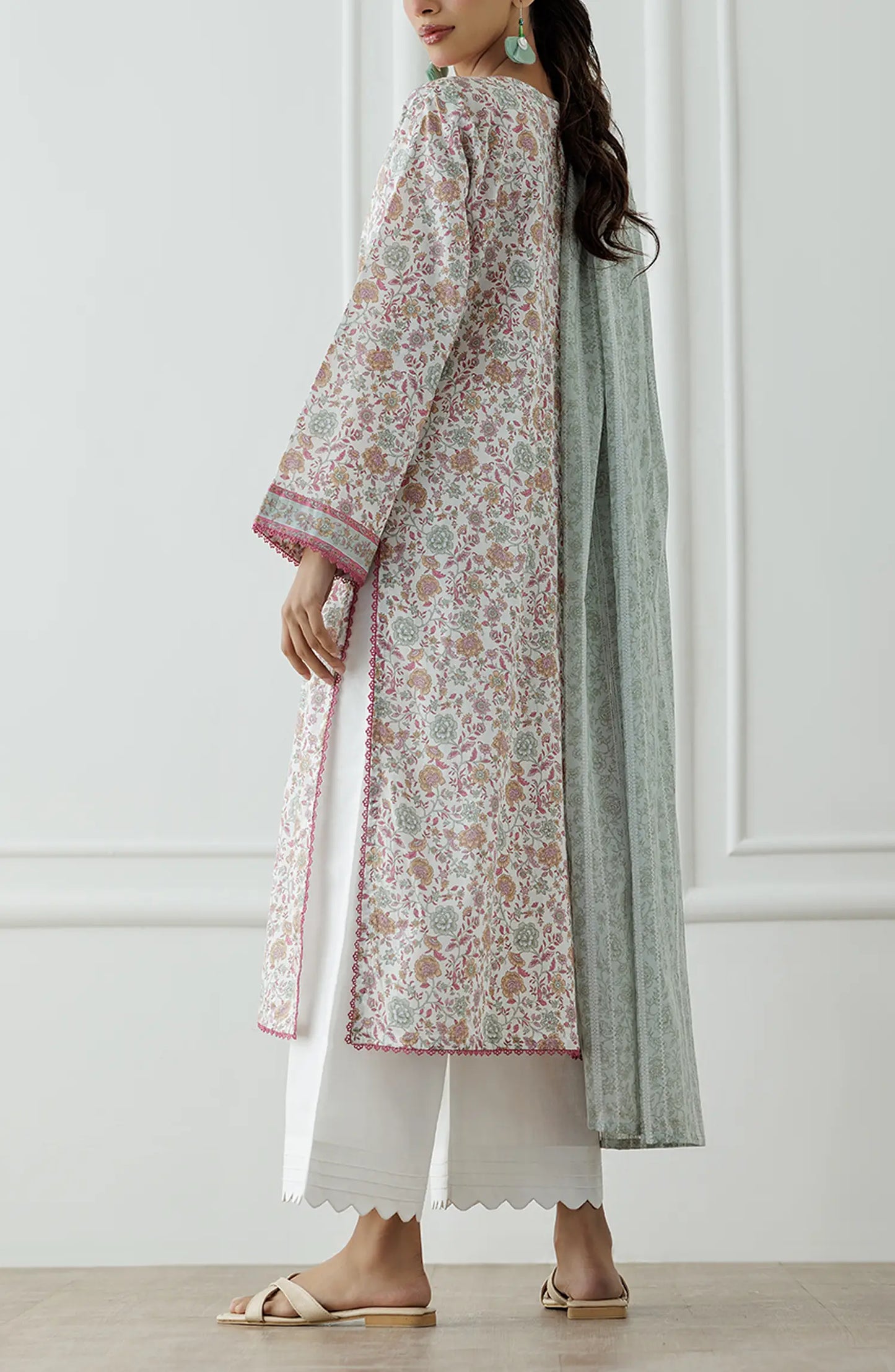 UNSTITCHED Printed Shirt Dupatta & Pant - 3 Piece - OTL-25-020