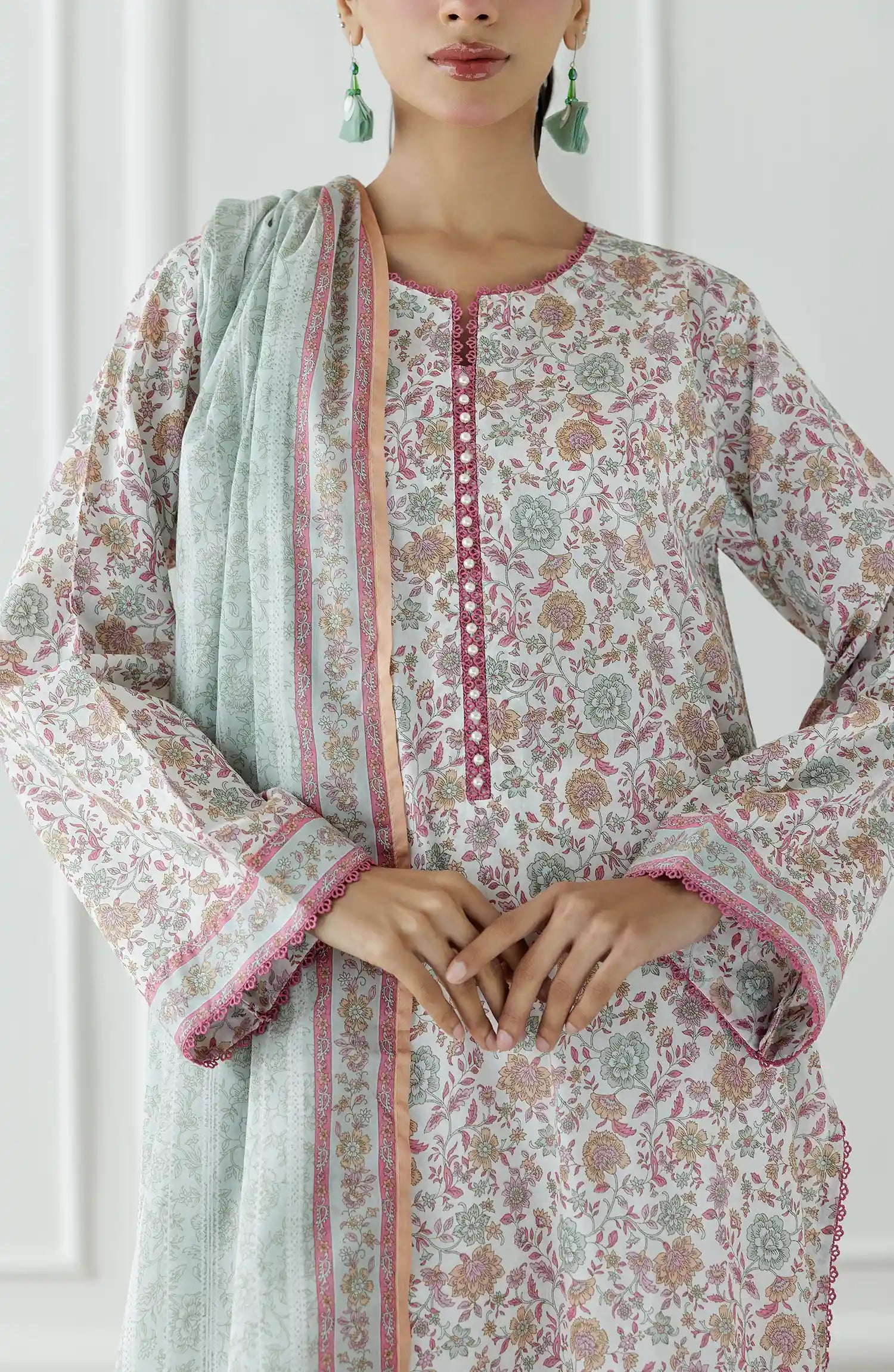 UNSTITCHED Printed Shirt Dupatta & Pant - 3 Piece - OTL-25-020