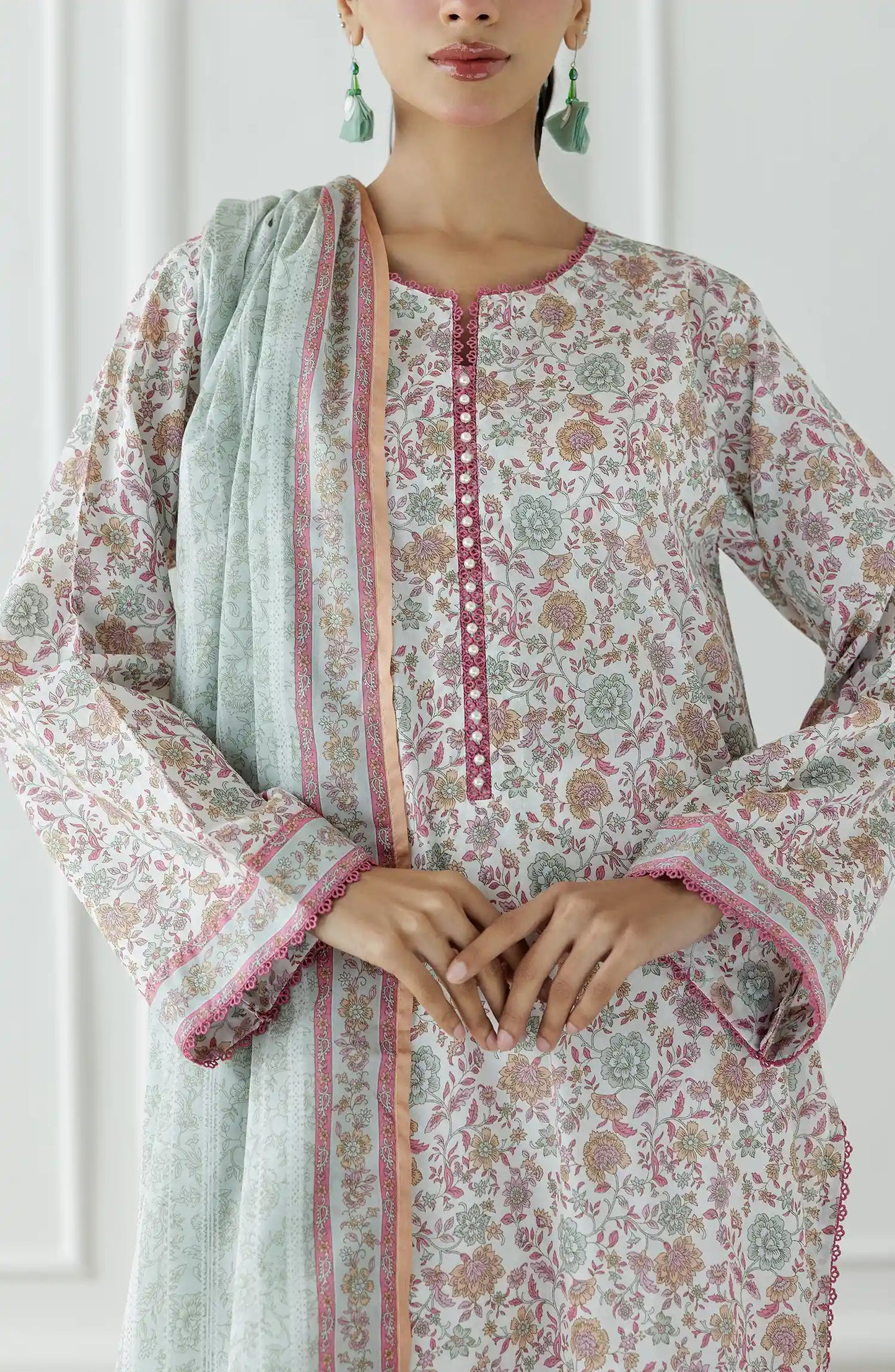 UNSTITCHED Printed Shirt Dupatta & Pant - 3 Piece - OTL-25-020