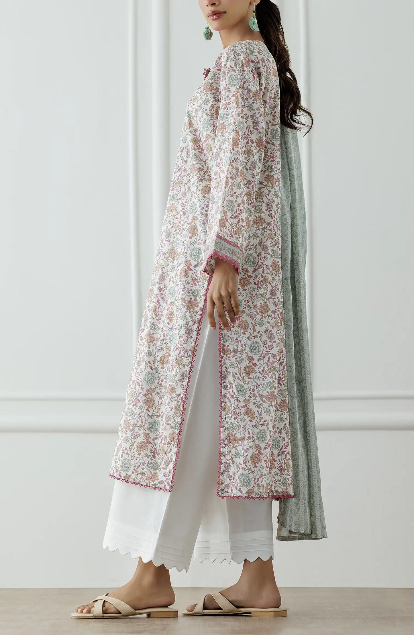 UNSTITCHED Printed Shirt Dupatta & Pant - 3 Piece - OTL-25-020