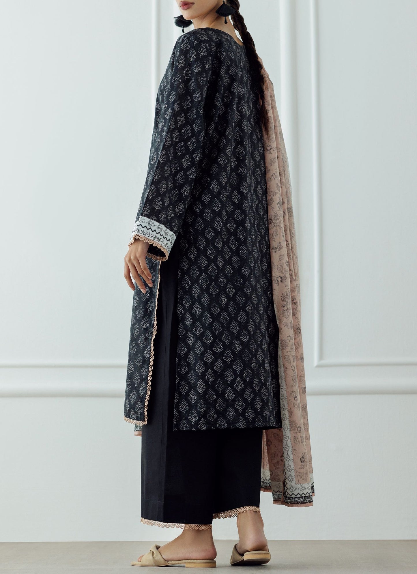 UNSTITCHED Printed Lawn Shirt Dupatta & Pant - 3 Piece - OTL-25-023