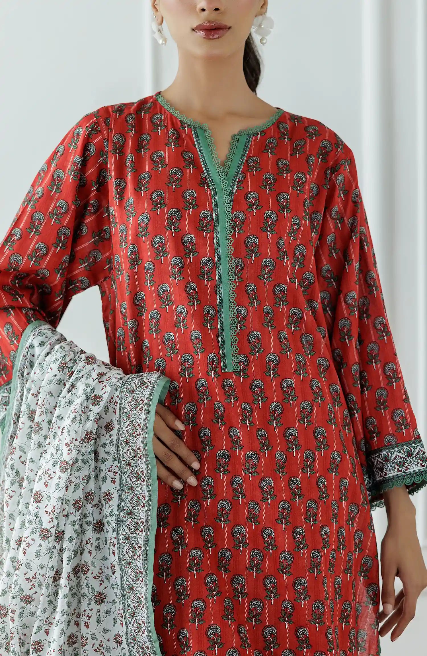 UNSTITCHED Printed Shirt Dupatta & Pant - 3 Piece - OTL-25-024