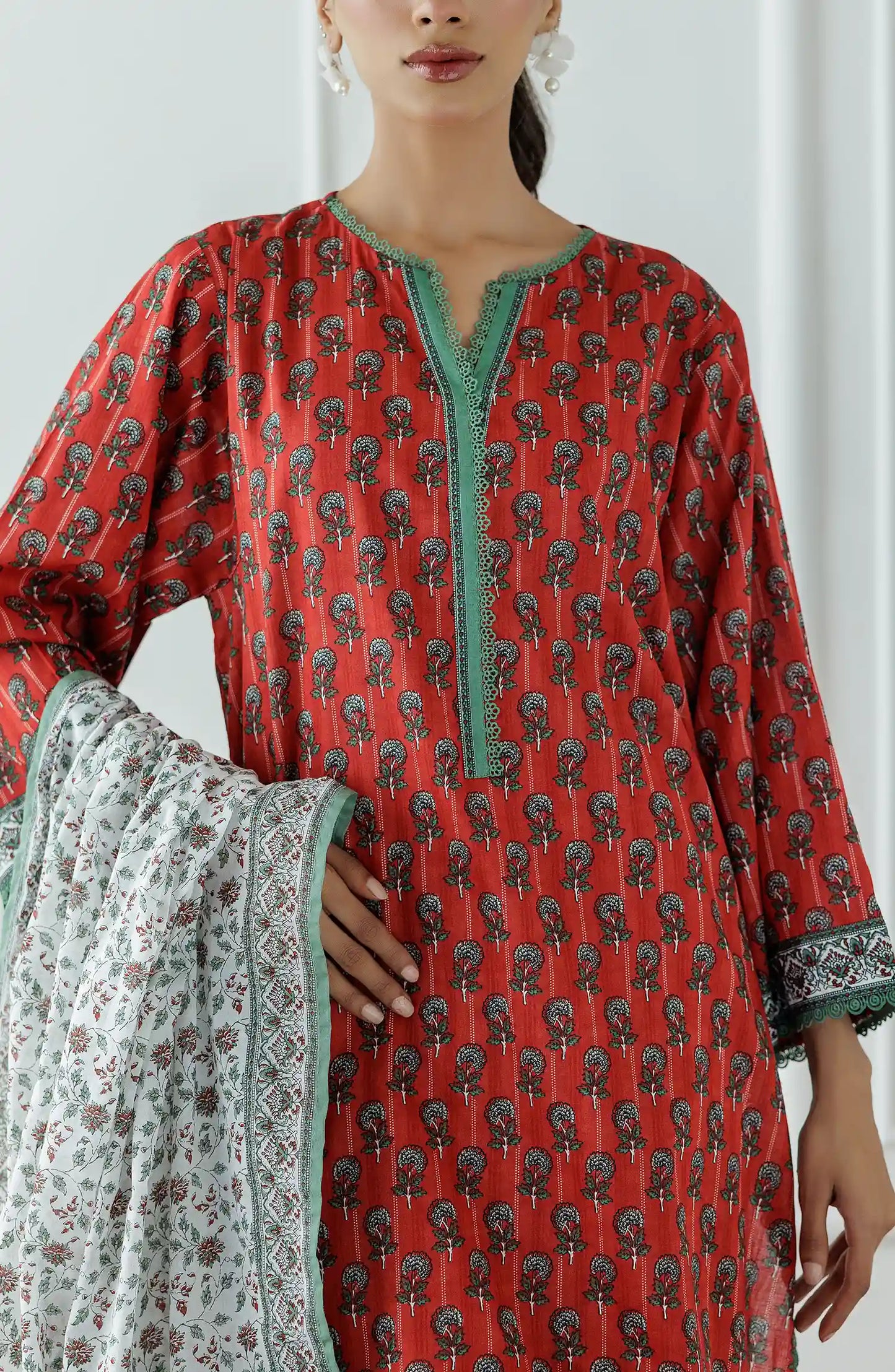 UNSTITCHED Printed Shirt Dupatta & Pant - 3 Piece - OTL-25-024