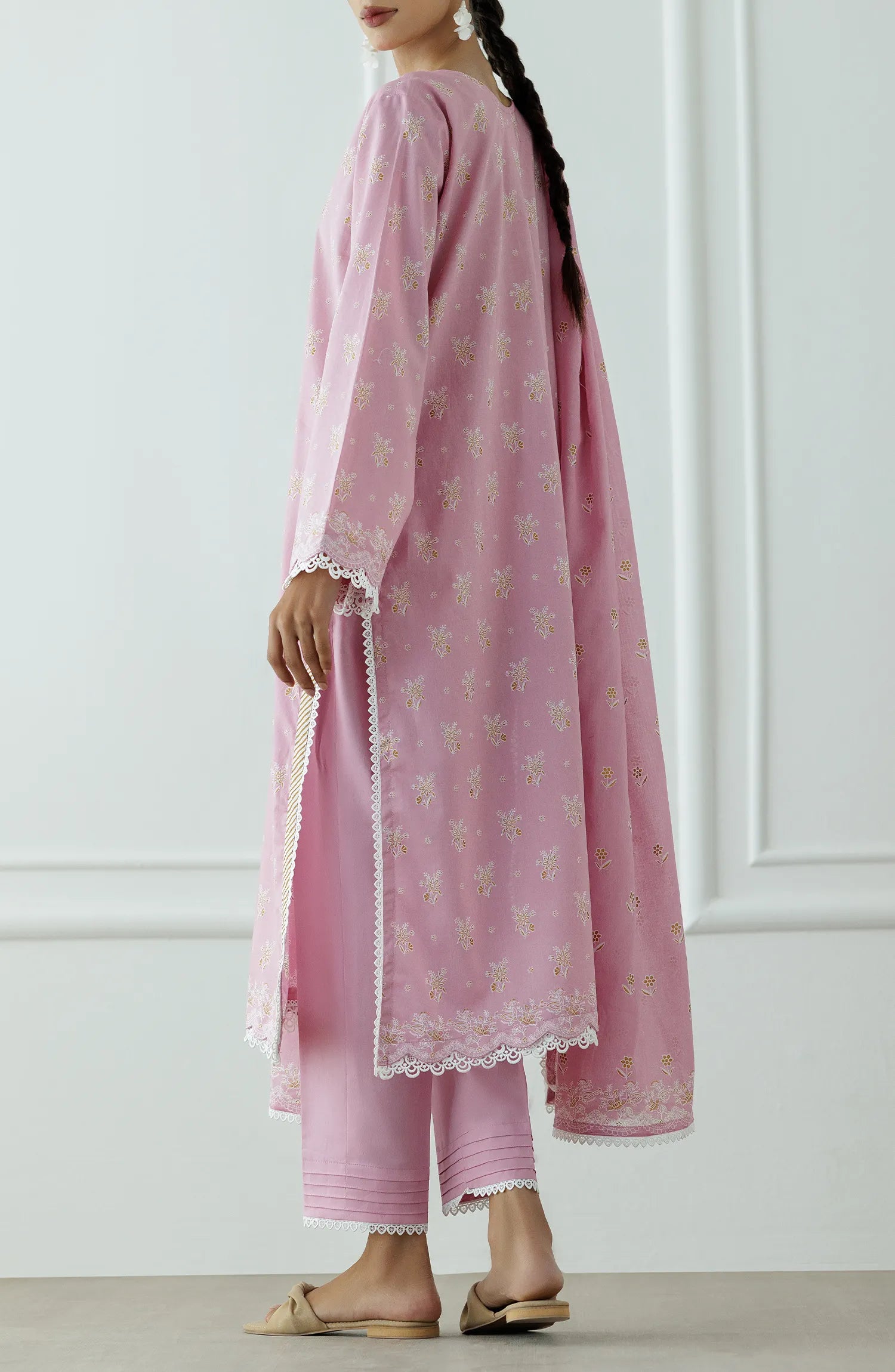 UNSTITCHED Printed Lawn Shirt Dupatta & Pant - 3 Piece - OTL-25-026