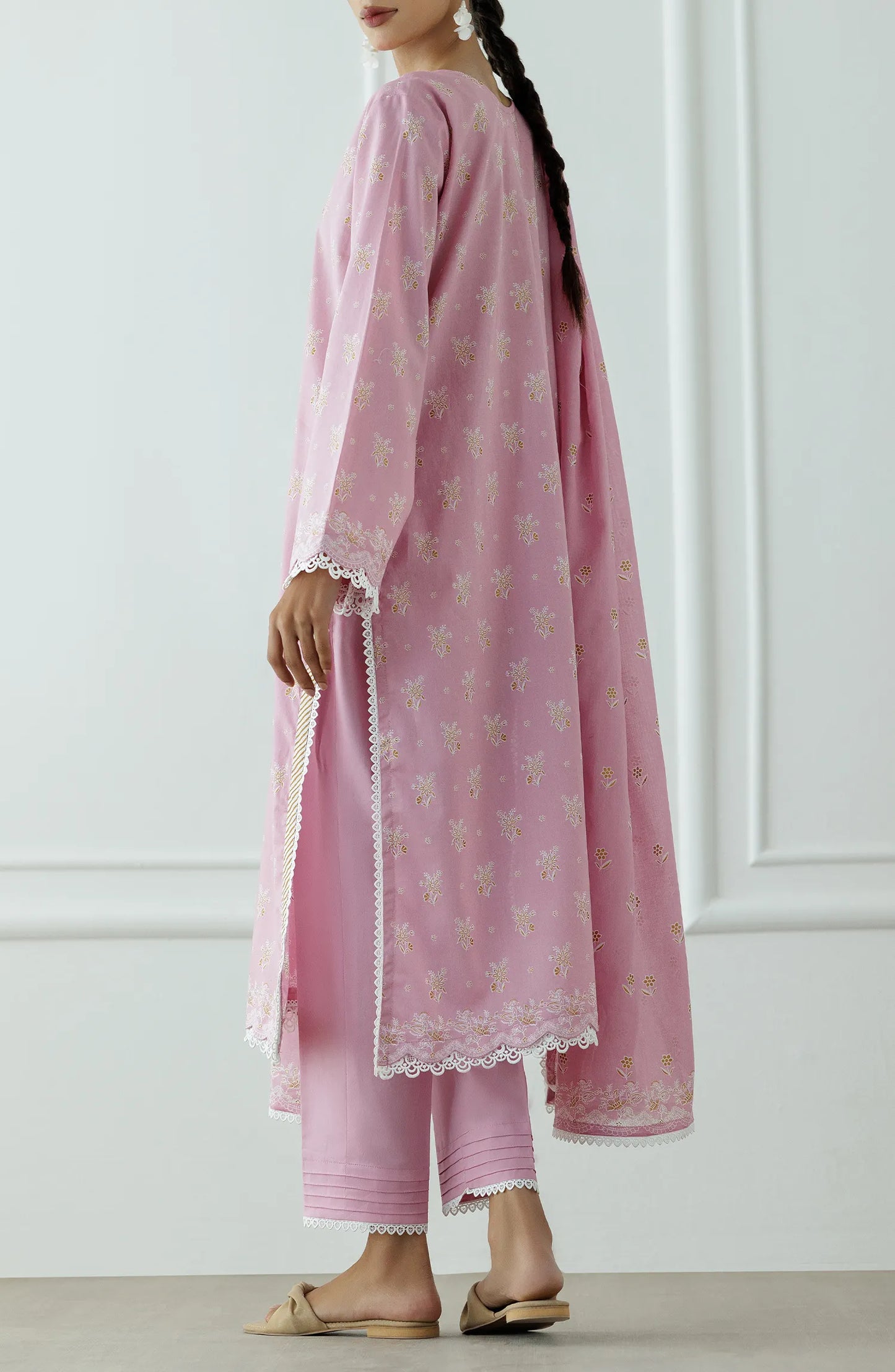 UNSTITCHED Printed Lawn Shirt Dupatta & Pant - 3 Piece - OTL-25-026