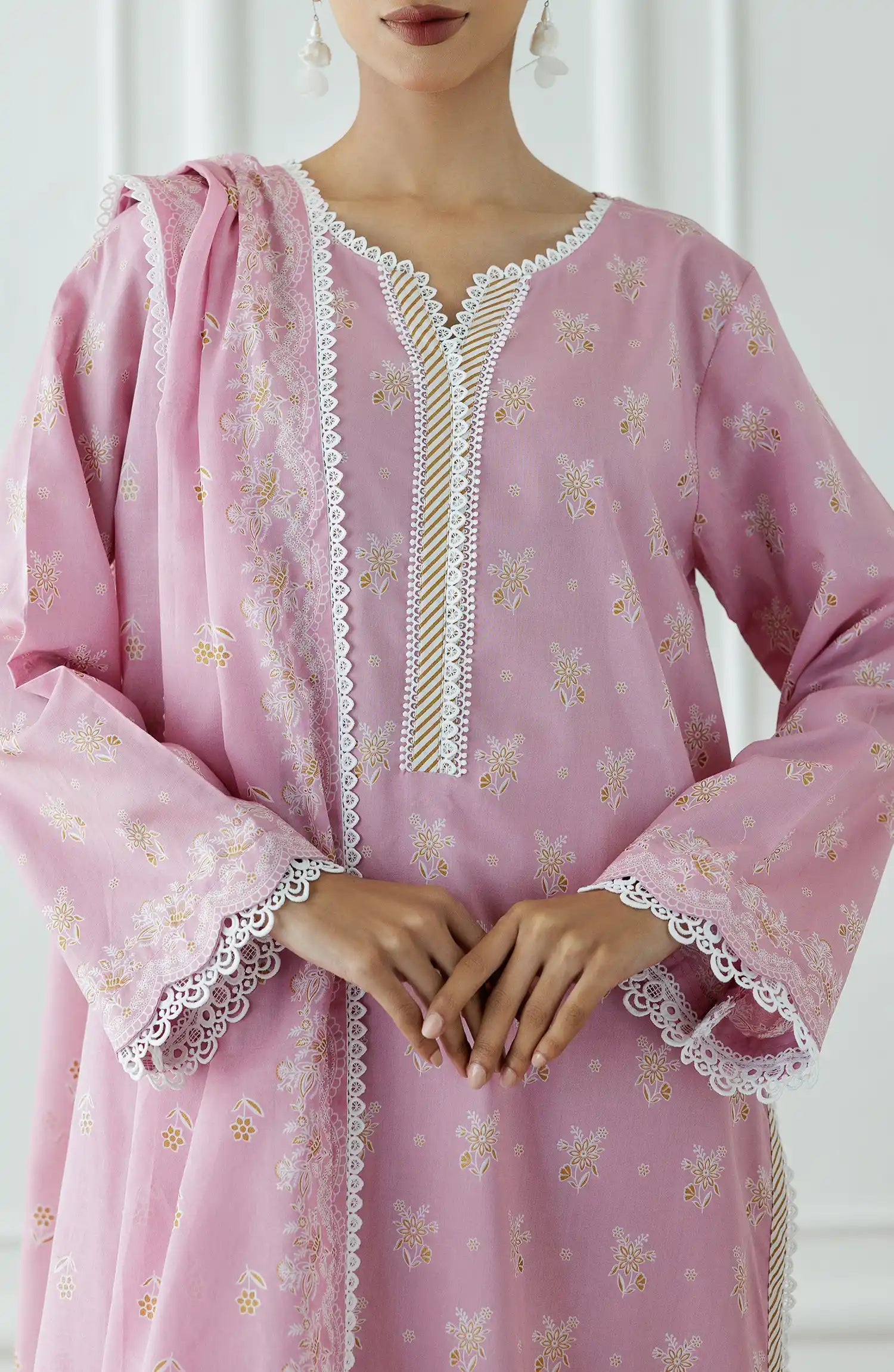 UNSTITCHED Printed Lawn Shirt Dupatta & Pant - 3 Piece - OTL-25-026