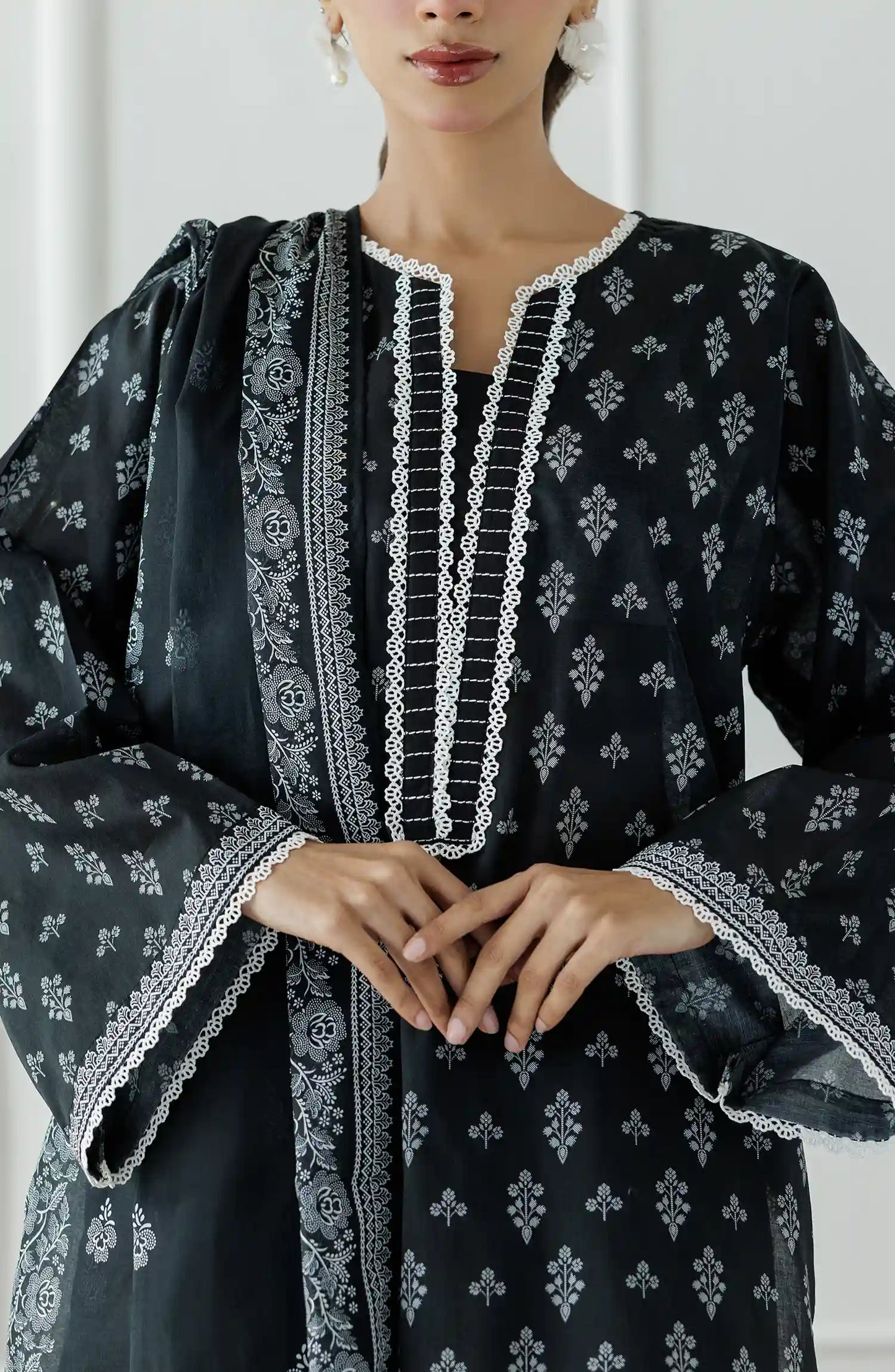 UNSTITCHED Printed Shirt Dupatta & Pant - 3 Piece - OTL-25-030