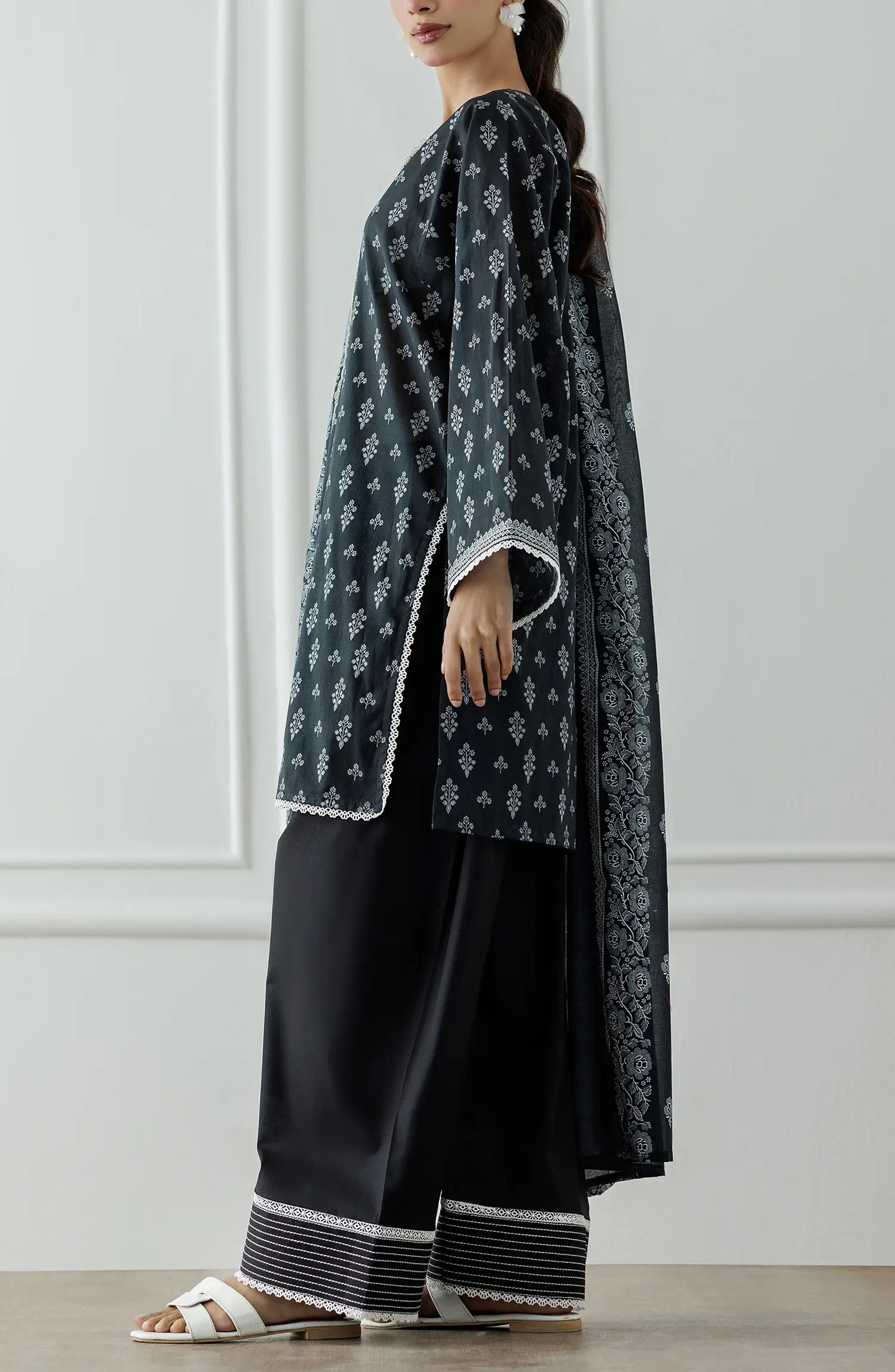 UNSTITCHED Printed Shirt Dupatta & Pant - 3 Piece - OTL-25-030
