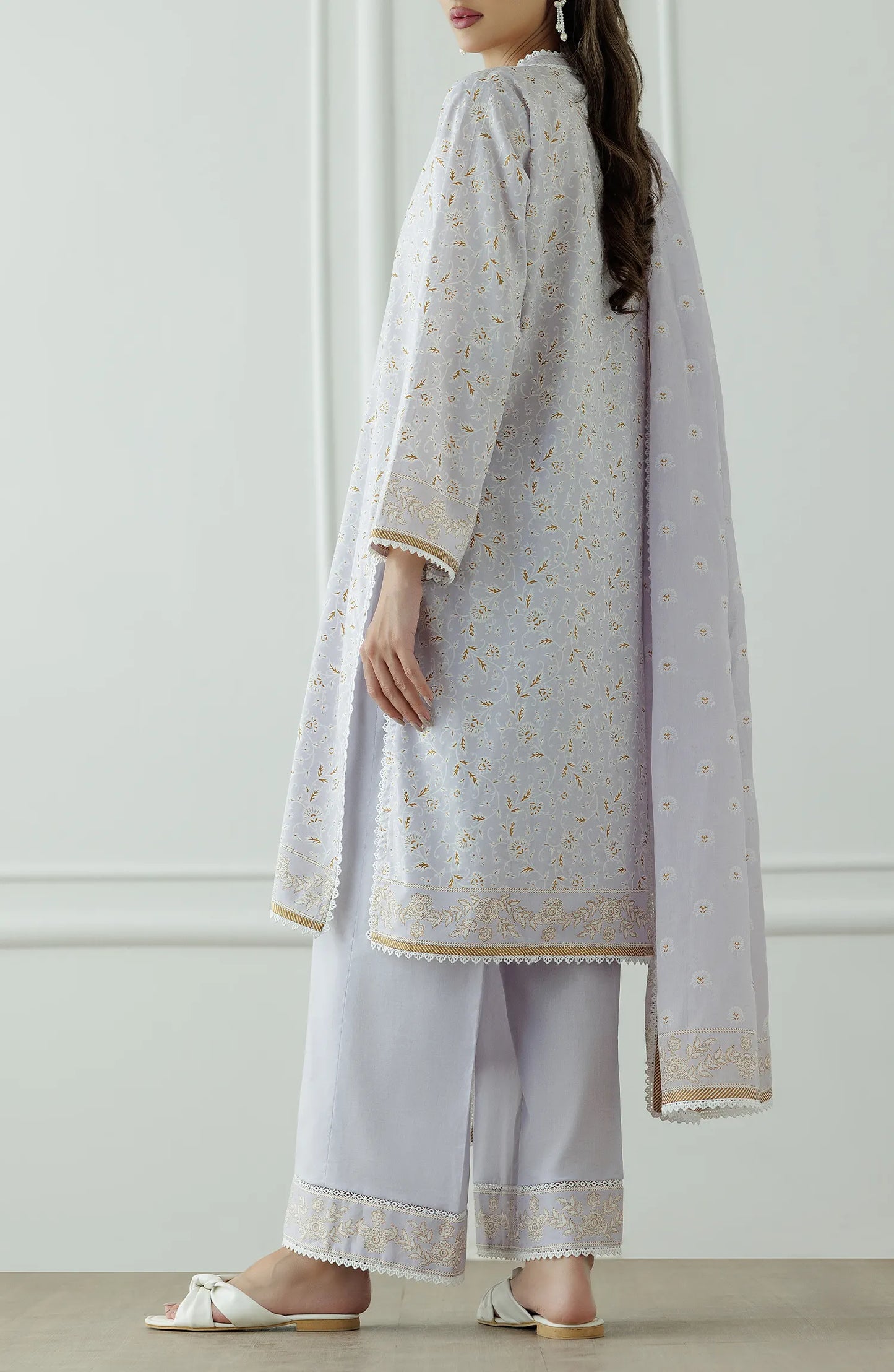 UNSTITCHED Printed Lawn Shirt Dupatta & Pant - 3 Piece - OTL-25-034