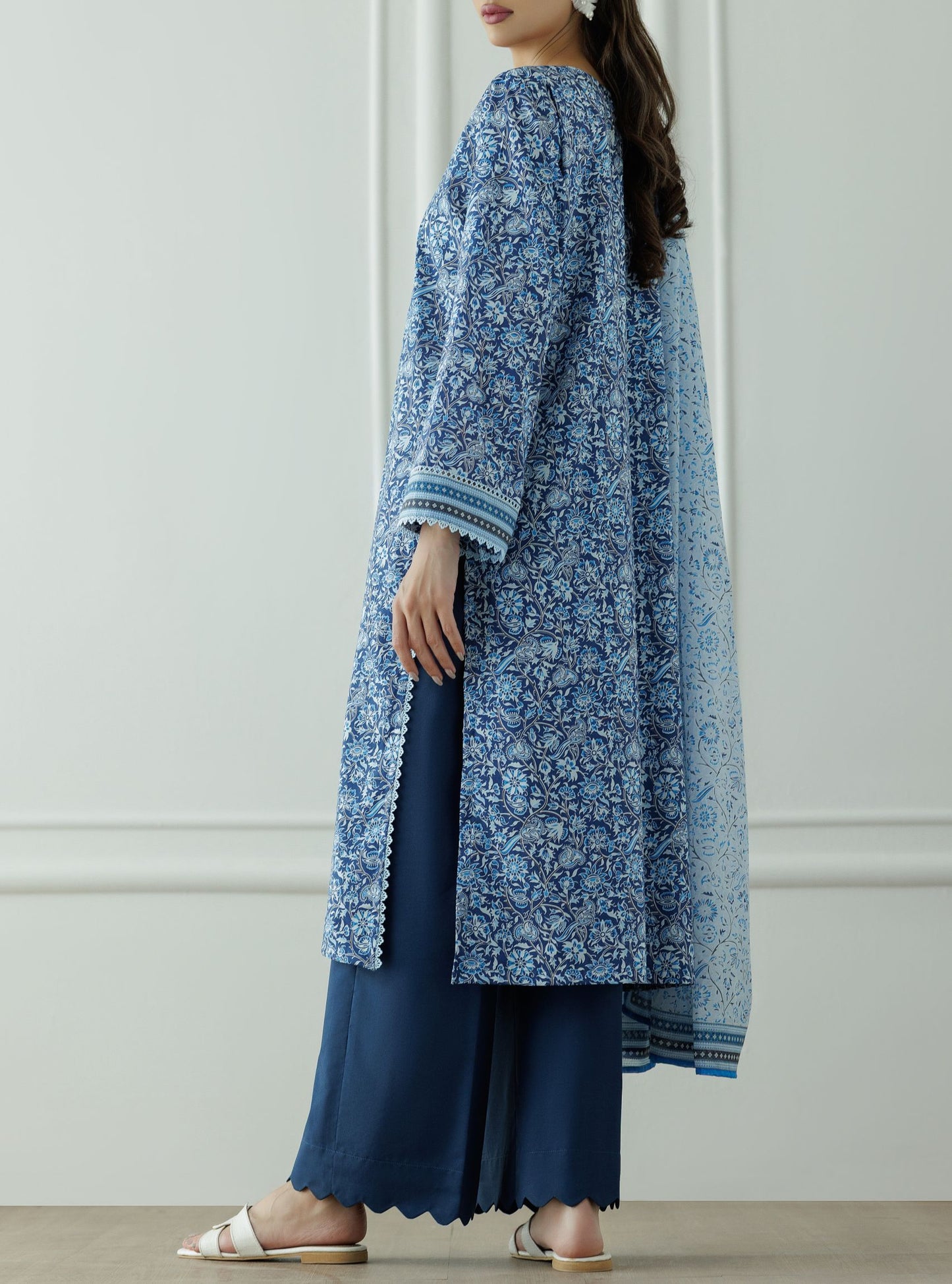 UNSTITCHED Printed Lawn Shirt Dupatta & Pant - 3 Piece - OTL-25-044