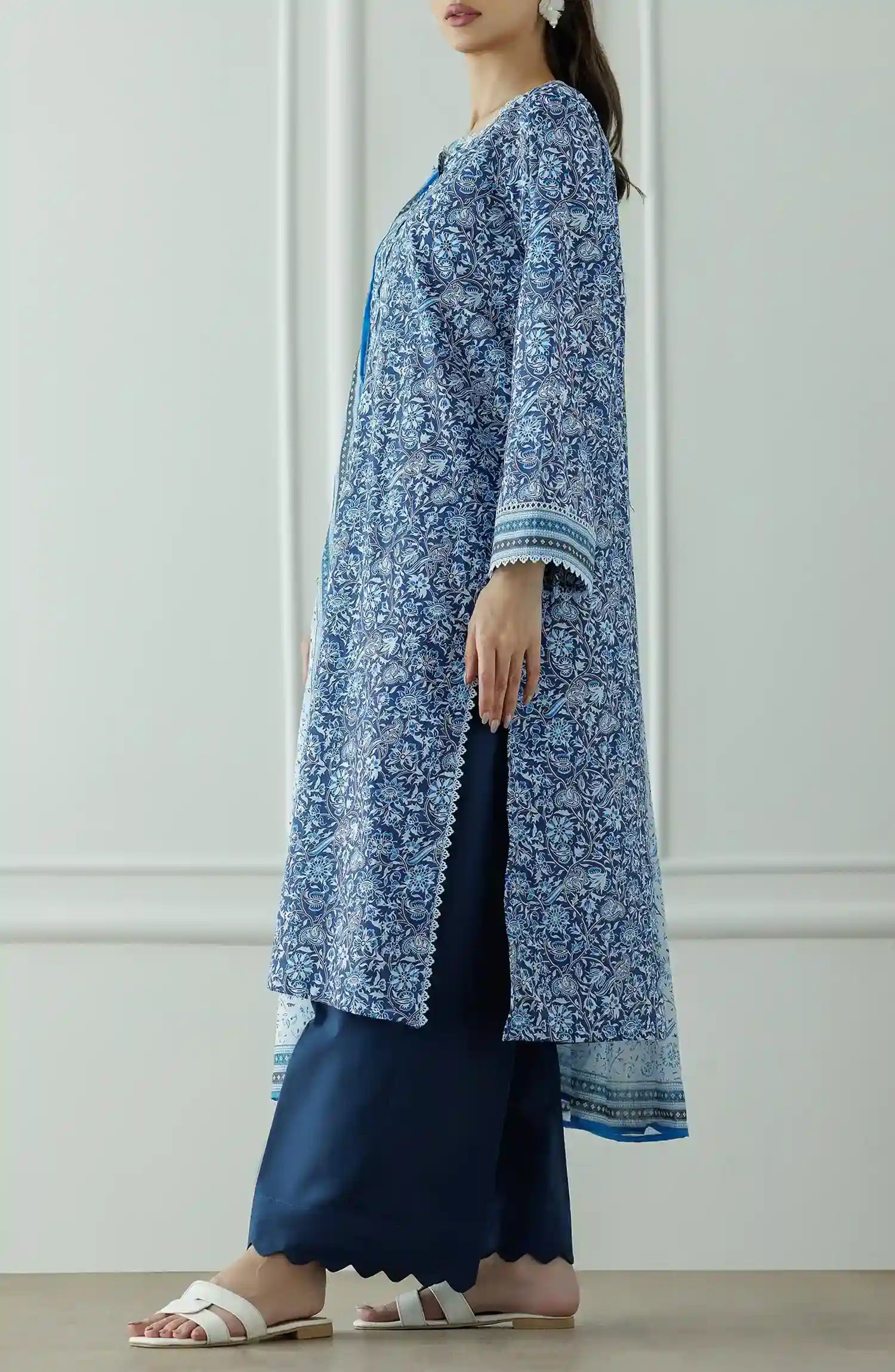 UNSTITCHED Printed Lawn Shirt Dupatta & Pant - 3 Piece - OTL-25-044